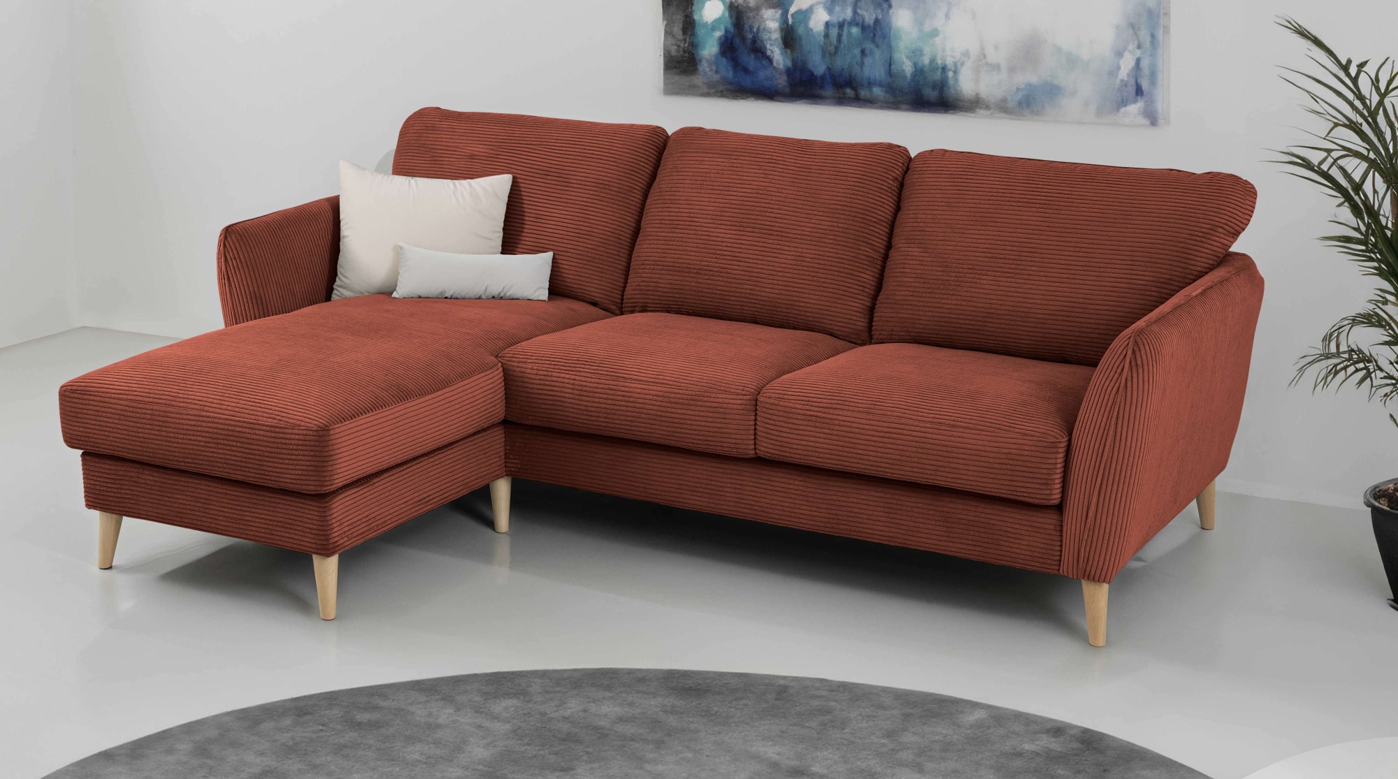 Image of Home affaire Ecksofa "MARSEILLE (242/152cm),L-Form, Rec. rechts/links" Massivholzbeine aus Eiche, in verschieden Bezügen und Farbvarianten