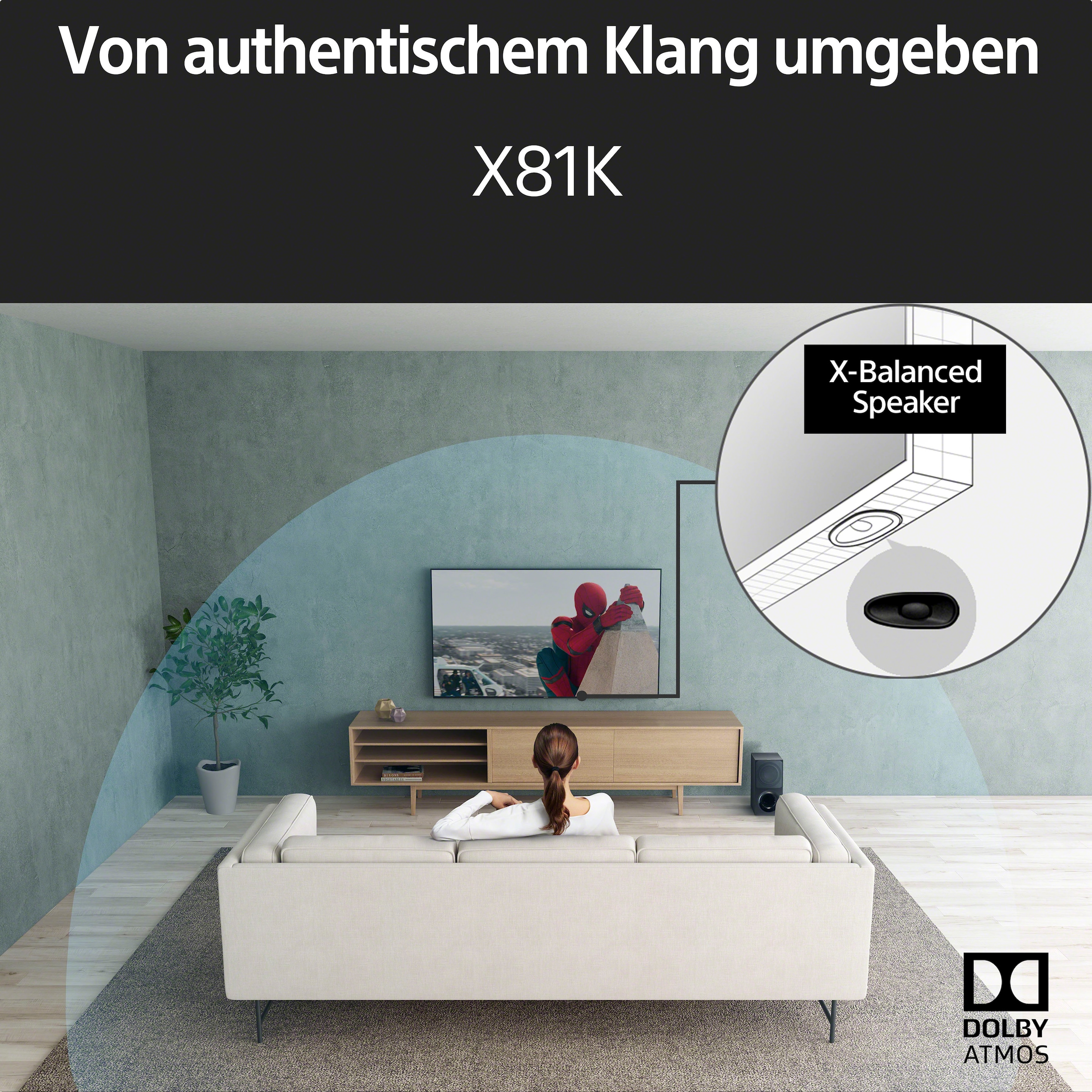 Sony LCD-LED Fernseher, 189 cm/75 Zoll, 4K Ultra HD, Google TV-Smart-TV