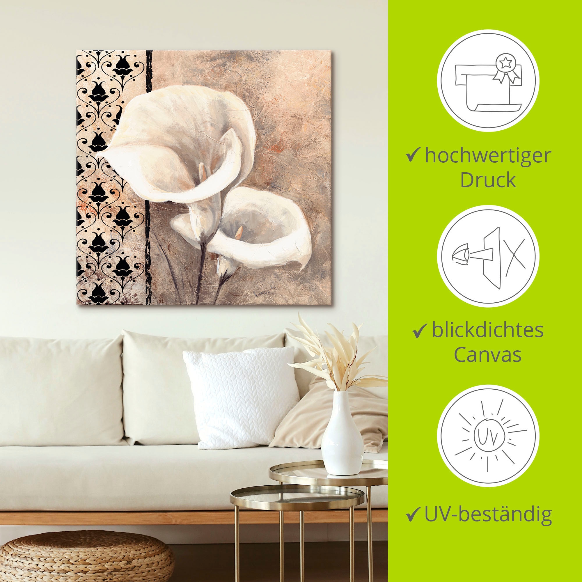 Artland Tableau sur toile »Klassische Callas« 1 cuis tlg. auf Holzrahmen gespannt