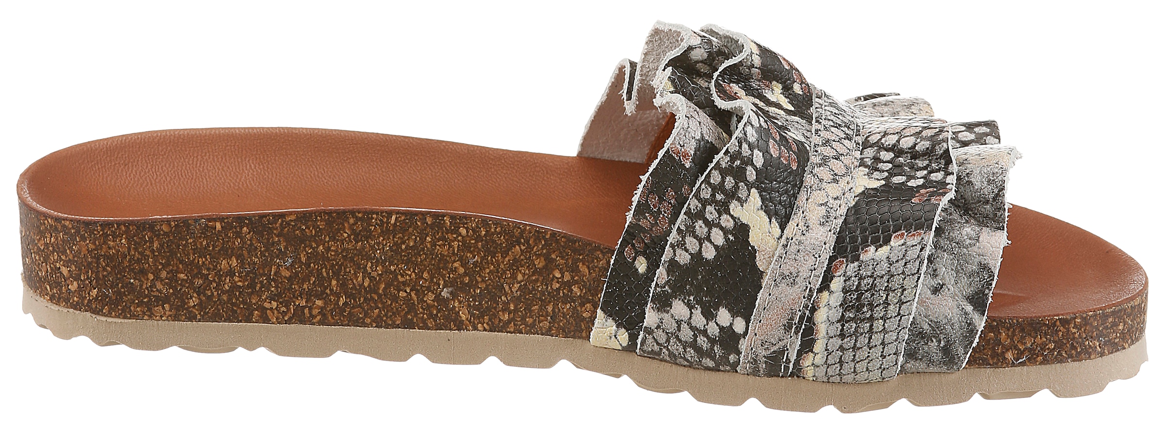 VERBENAS Pantolette »ROCIO«  Chaussure d’été, chaussure de plage, chaussure de vacances aspect reptile
