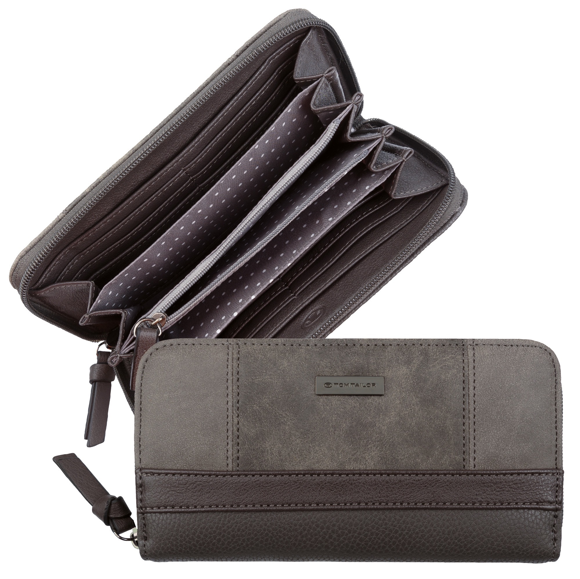 TOM TAILOR Geldbörse "Juna" aus soft genarbtem ledrigen Material mit glänzenden Metall-Accessoires