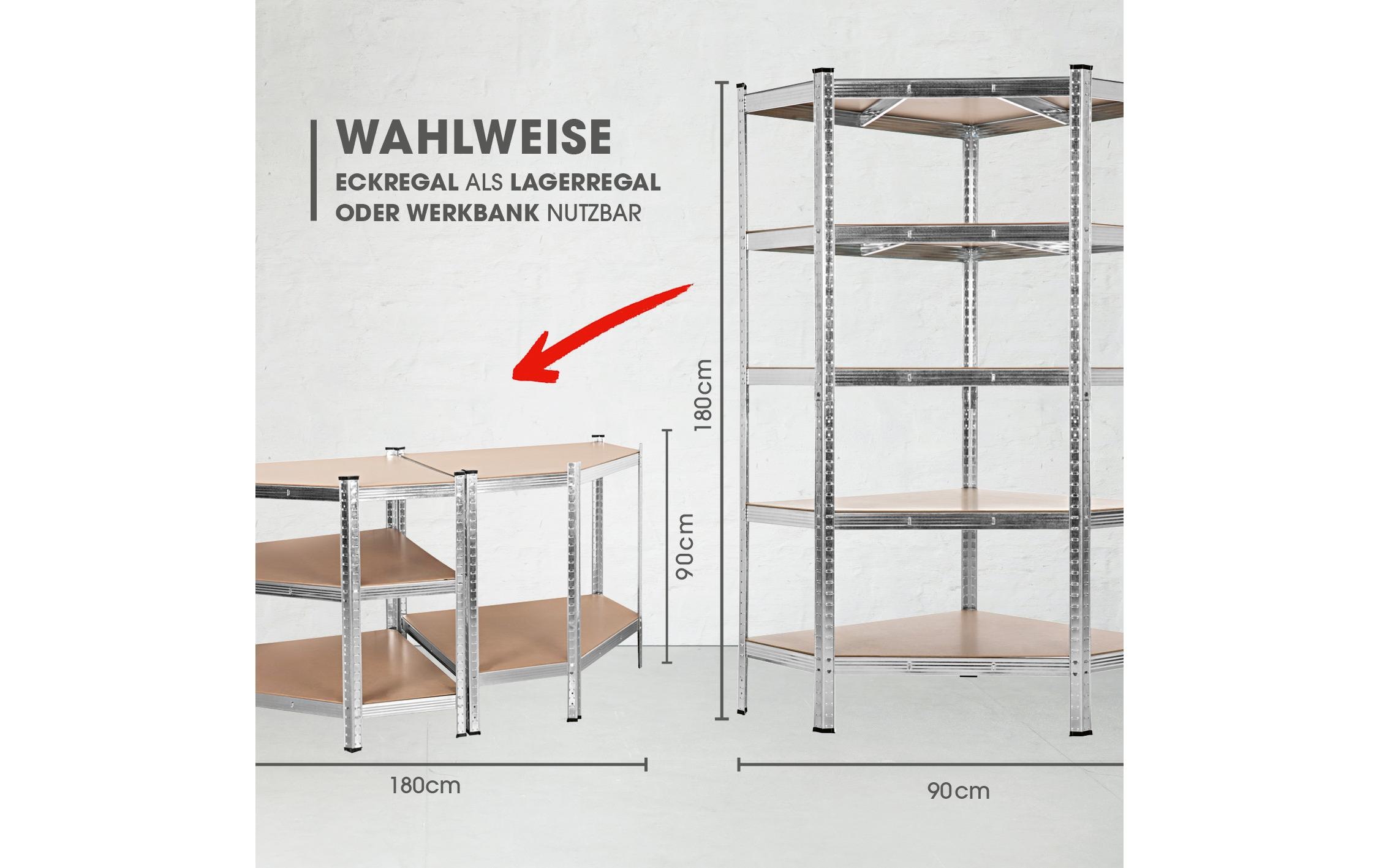 EASYmaxx Schwerlastregal »180 x 90 x 90 cm«