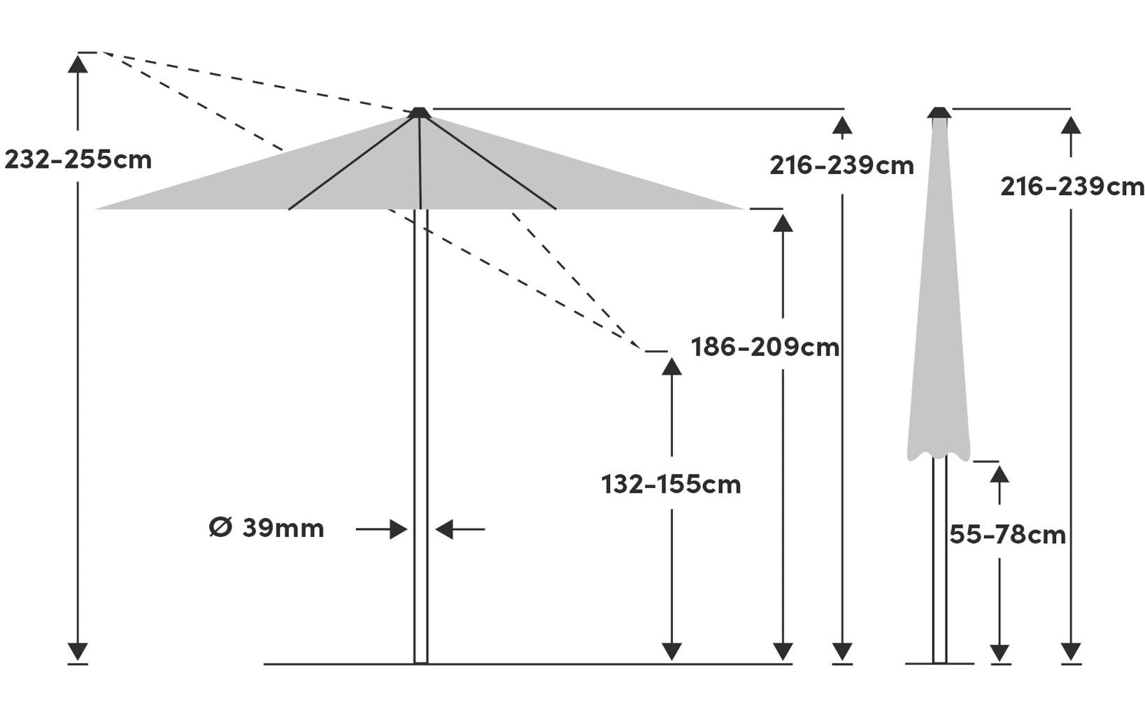 Sonnenschirm »Suncomfort by Glatz Shell Turn 250 x 200 cm«