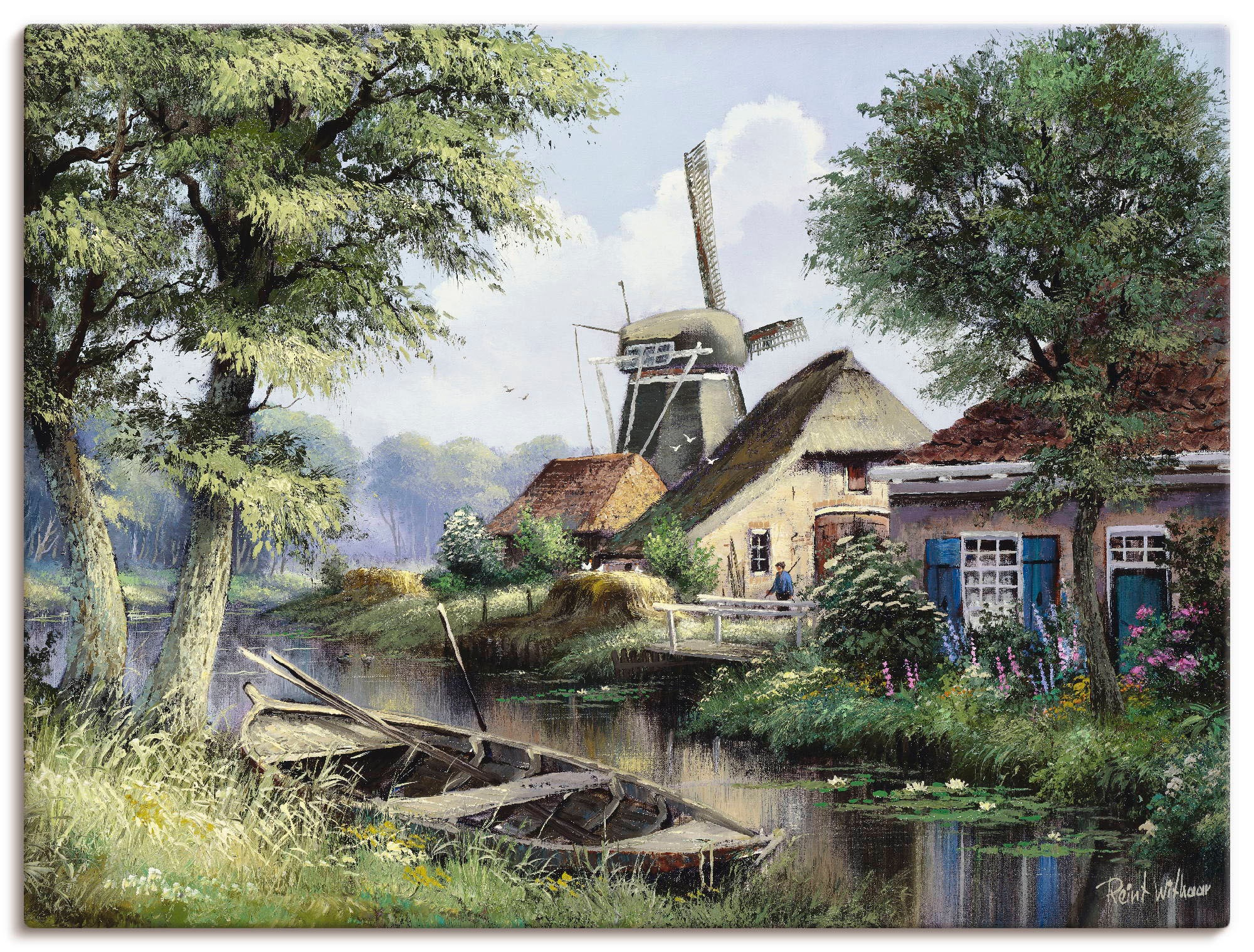 Image of Artland Wandbild »Die Mühle«, Gebäude, (1 St.), in vielen Grössen & Produktarten -Leinwandbild, Poster, Wandaufkleber / Wandtattoo auch für Badezimmer geeignet bei Ackermann Versand Schweiz