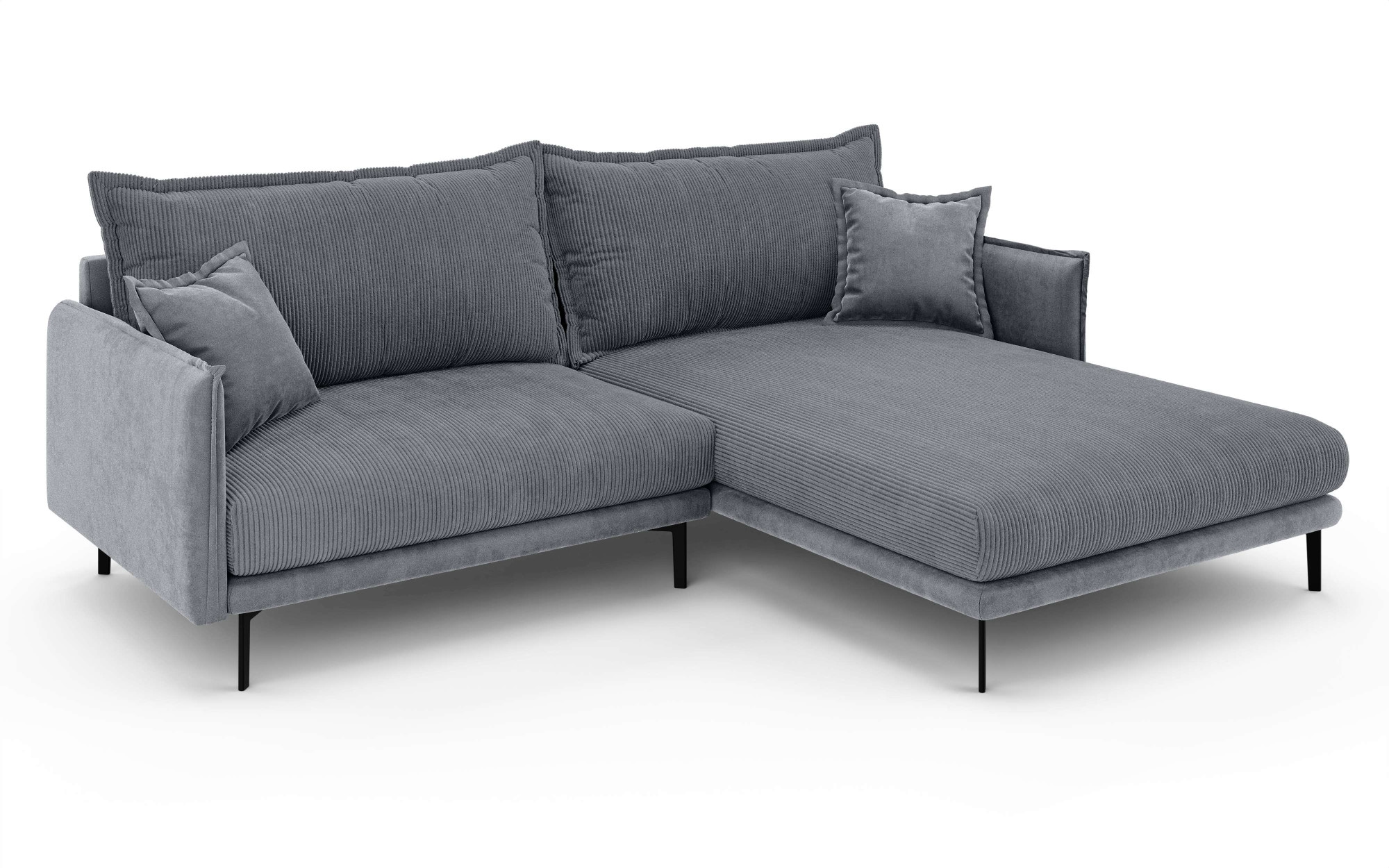 INOSIGN Ecksofa »ALEXANDRIA mit Recamiere rechts oder links bestellbar, moderne Bezüge«, L-Form mit Wellenunterfederung, Masse: B/H/T 246/86/190 cm