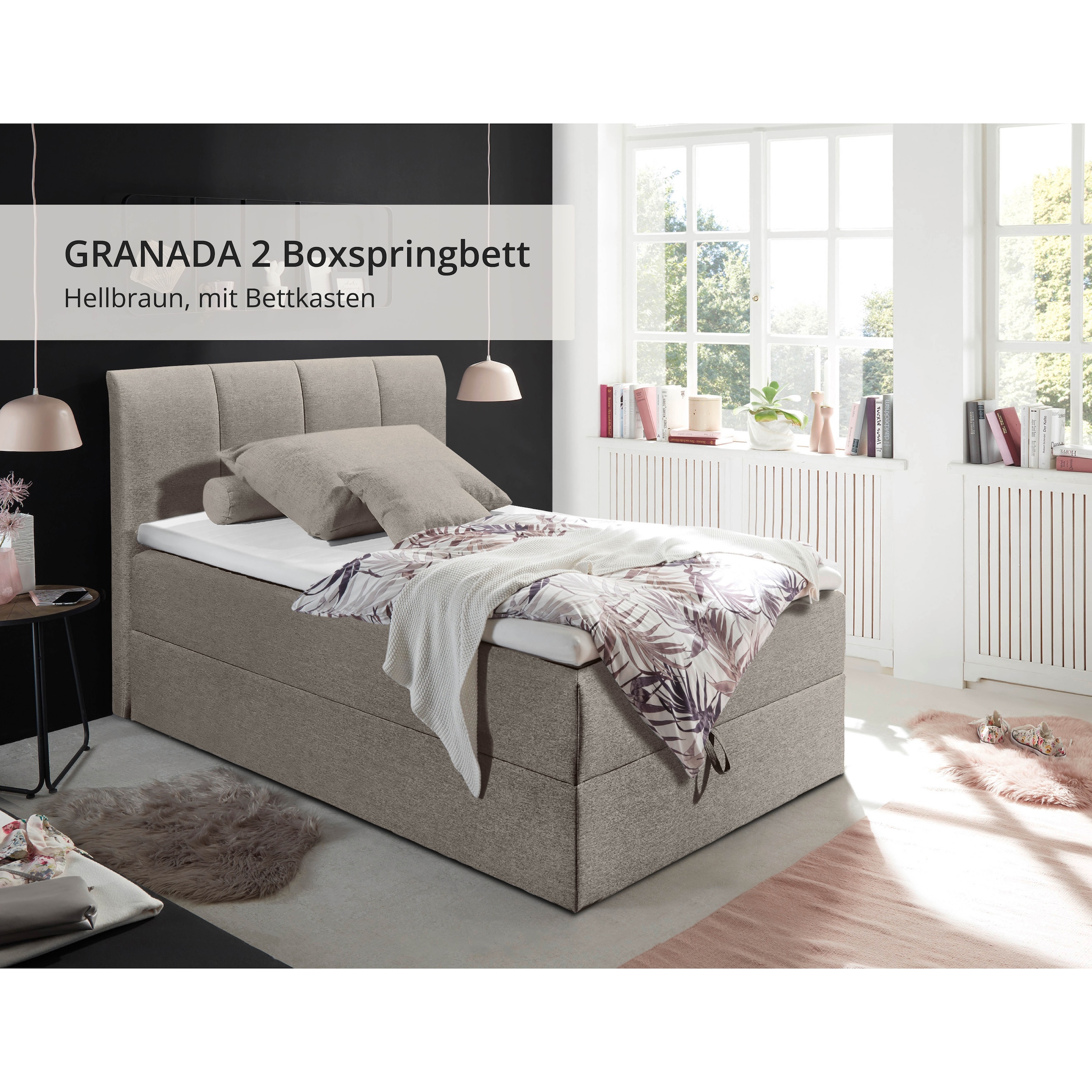 ED EXCITING DESIGN Lit de boxe »"Granada"  inkl. Bettkasten und Topper« erhältlich in den Grössen 120x200cm & 180x200cm