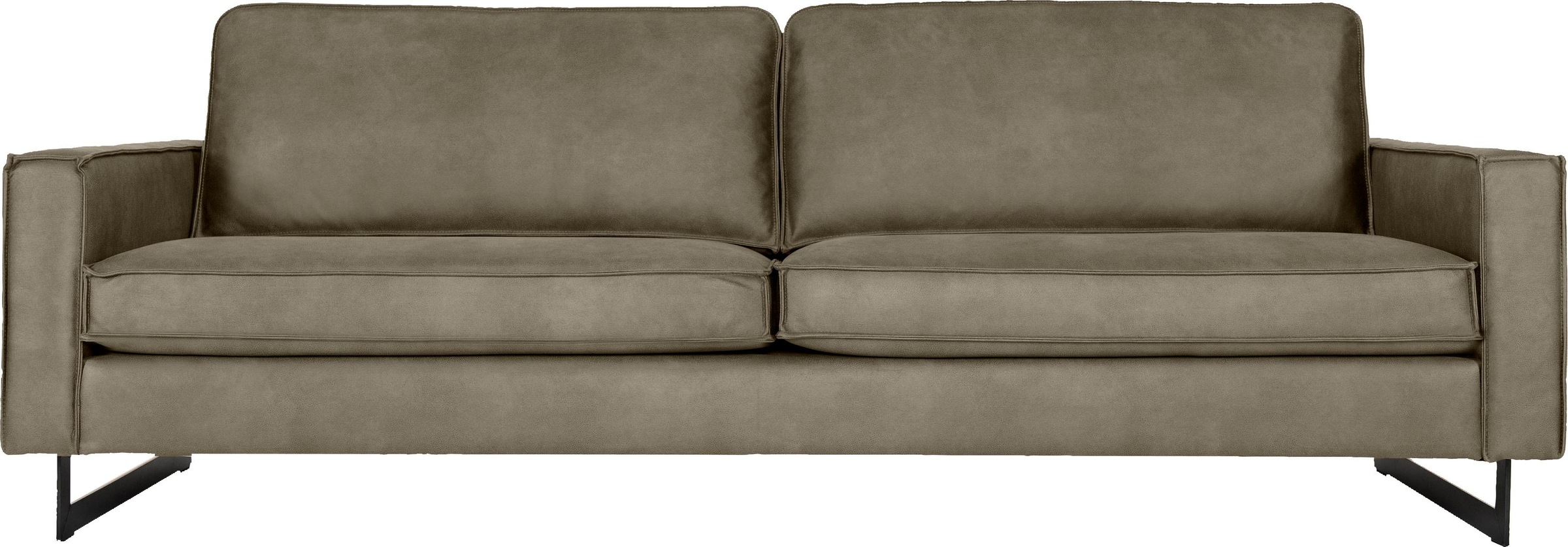 Places of Style 3-Sitzer »Maxi-Ausführung Pinto, 236 cm, Cord, Chenille, Lederoptik«, mit Keder, schwarze Metallfüsse, Wellenunterfederung