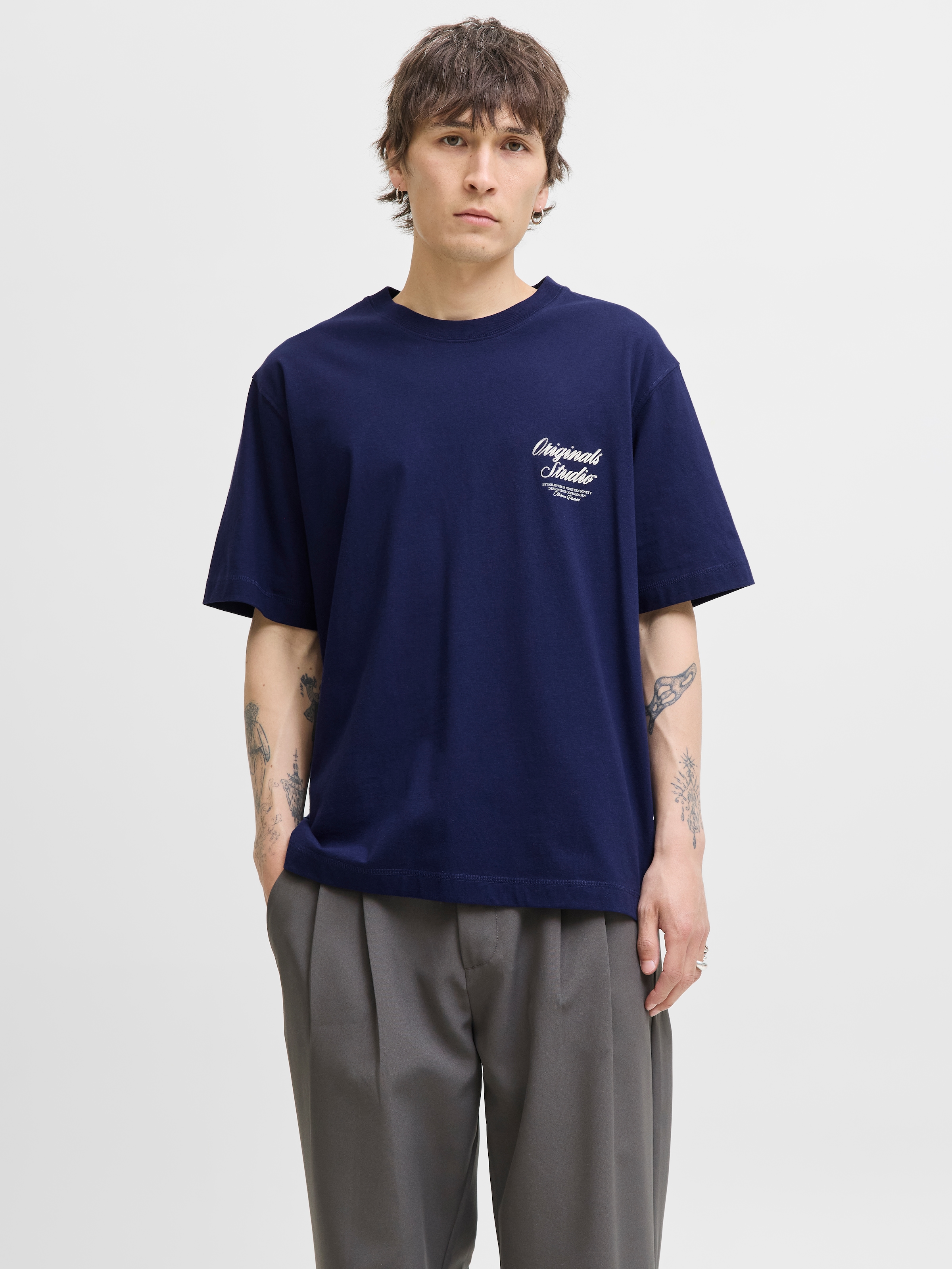 Jack & Jones Kurzarmshirt »JORNORREBRO TYPO TEE SS CREW NECK NOOS« Baumwolle, relaxed fit