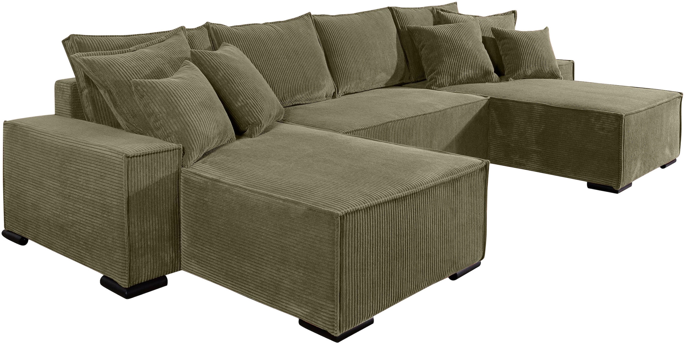 COLLECTION AB Paysage de salon »Manhattan, Breite 313 cm, Auswahl in zwei verschiedenen Cord-Bezügen« Wohnlandschaft,2  Ottomane,Bonnelfederkern,Schlaffunktion