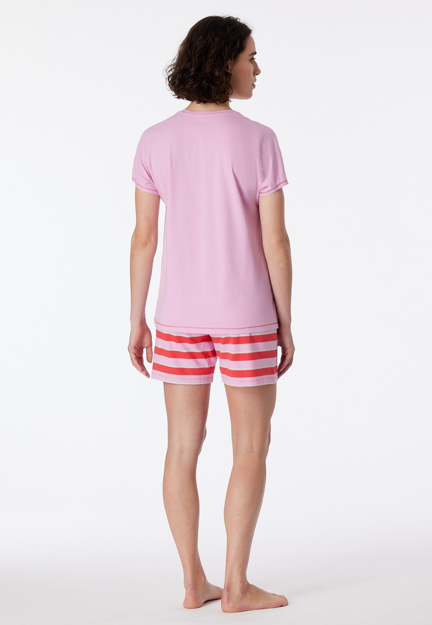 Schiesser Shorty »"Casual Essentials"«, (2 tlg.), mit unifarbenem Shirt und gestreifter Hose