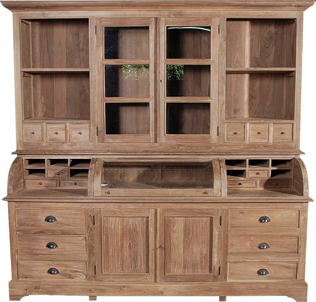 SIT Buffet »Lokrum aus recyceltem Teakholz mit 4 Türen und 18 Schubladen« vaisselier avec porte en verre et compartiments ouverts
