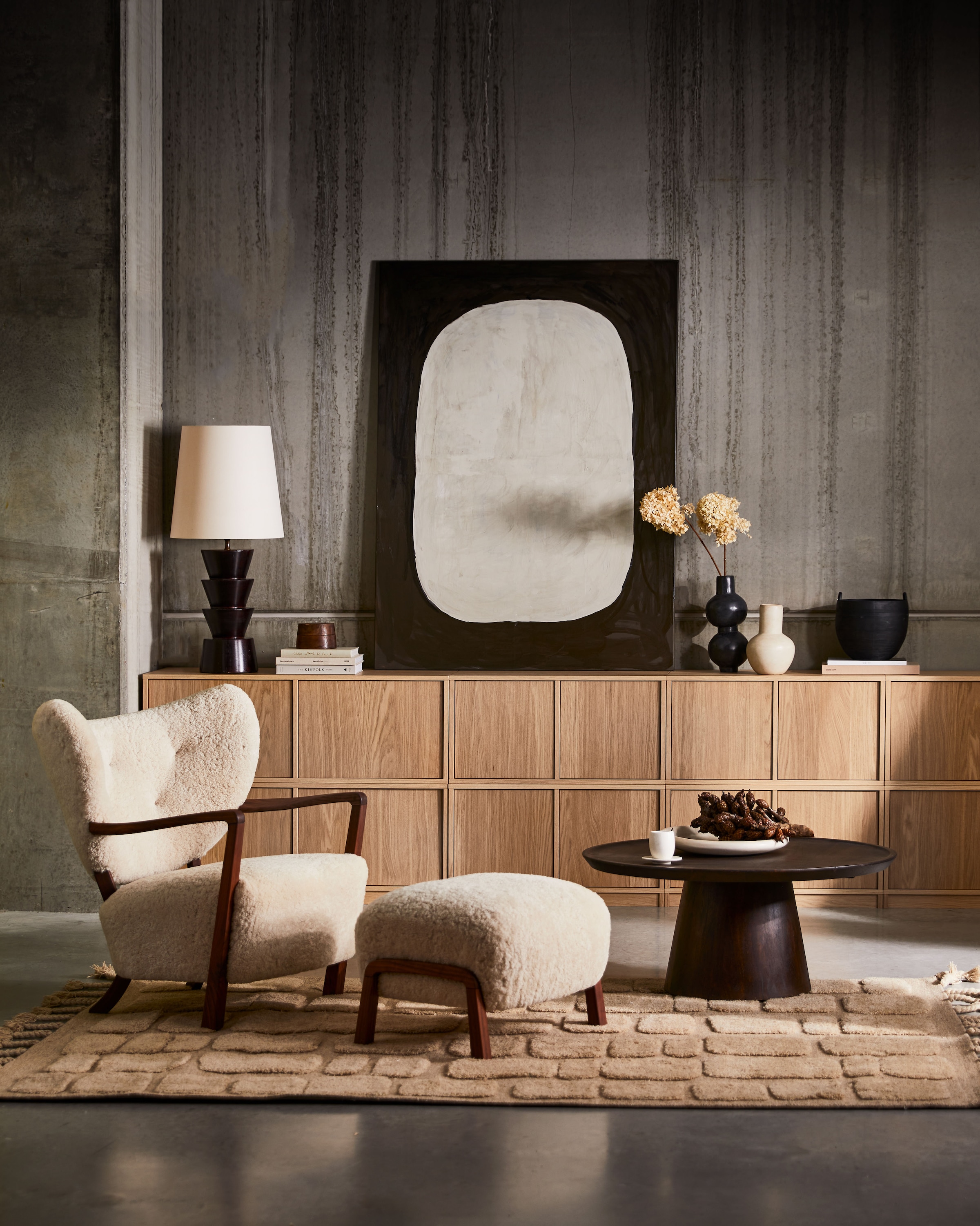 WOOOD Sideboard »Modulair mit Druckmechanismus und Eichenfurnier B 77 x T 40 x H 44 cm« Tragkraft 15 kg pro Einlegeboden, einfach zu montieren