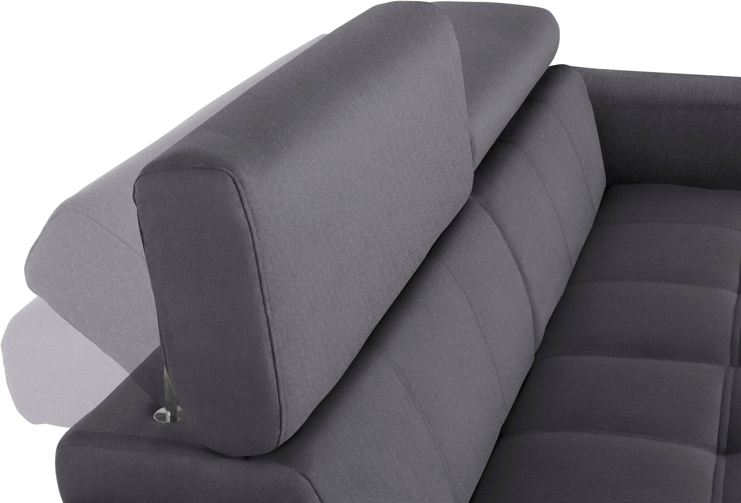 DOMO collection 2-Sitzer »Cunelli zeitlos und elegant, moderne Sitznähte als Designelement,«, wahlweise mit 6-fach verstellbaren Kopfteilen, fester Sitzkomfort