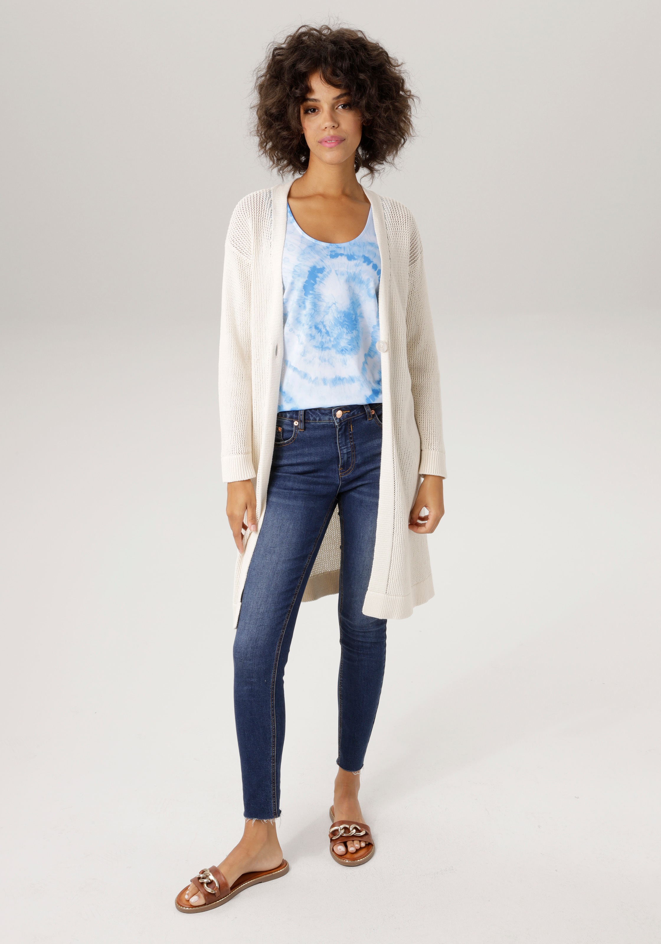 Aniston CASUAL Strickjacke, im trendigem Netzstrickmuster - NEUE KOLLEKTION kaufen