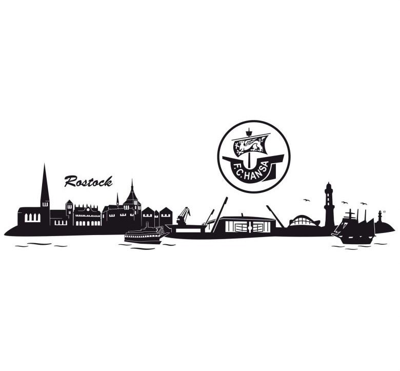 St.) + Skyline »Hansa Wall-Art (1 Rostock kaufen Logo«, jetzt Wandtattoo