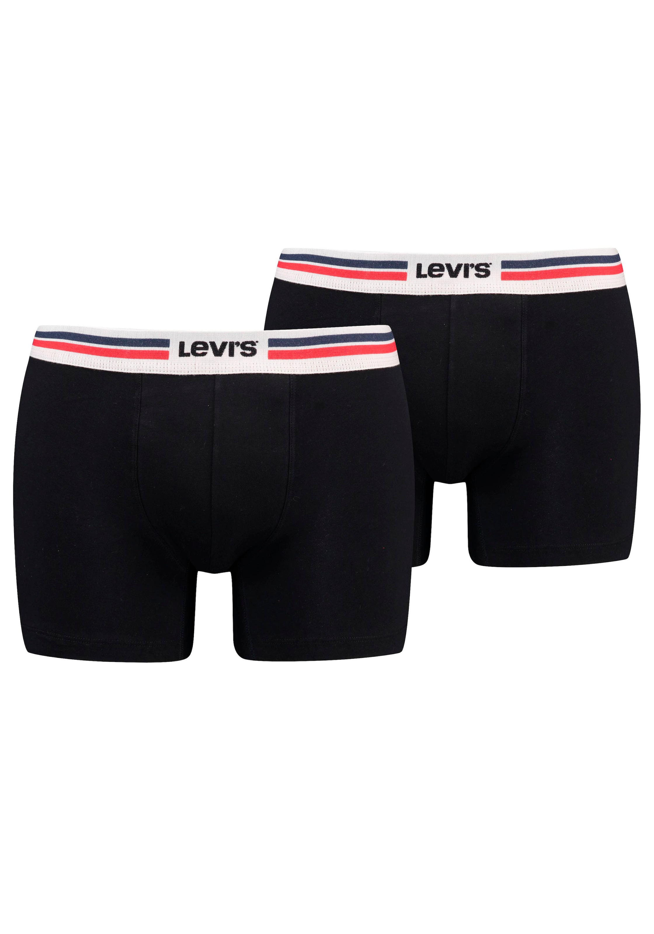 Boxershorts, (Packung, 2 St.), LEVIS MEN PLACED SPRTSWR LOGO BOXER BRIEF ORG 2P