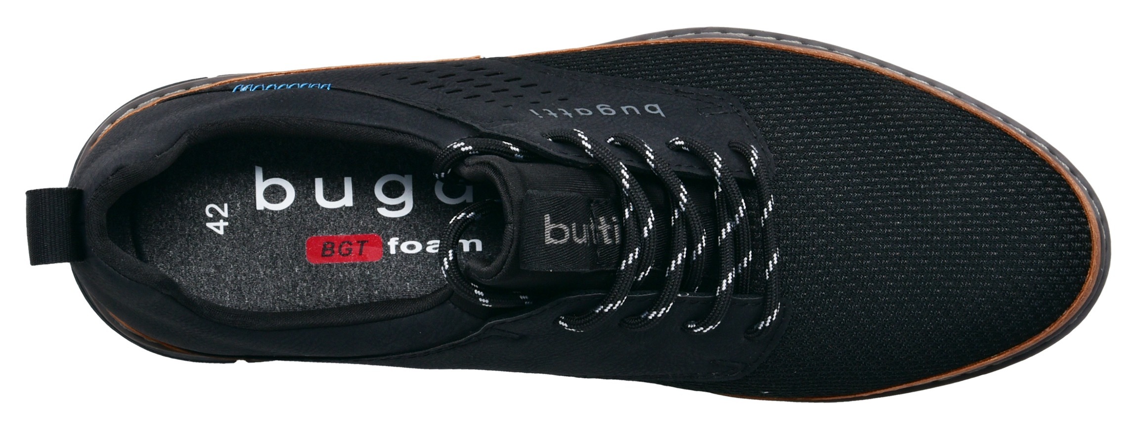 bugatti Schnürschuh  mit Lochmuster, Freizeitschuh, Halbschuh, Schnürschuh