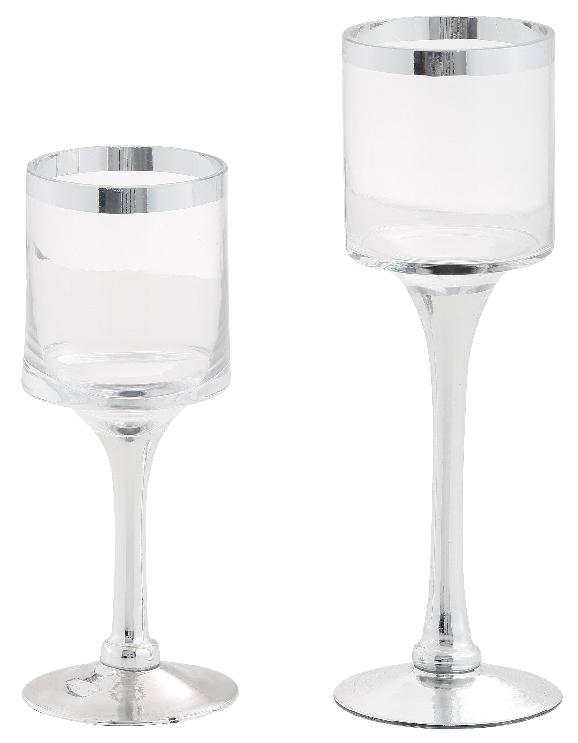 Image of Places of Style Kerzenhalter »Kayden«, (Set, 2 St.), mit silberfarbenem Rand bei Ackermann Versand Schweiz