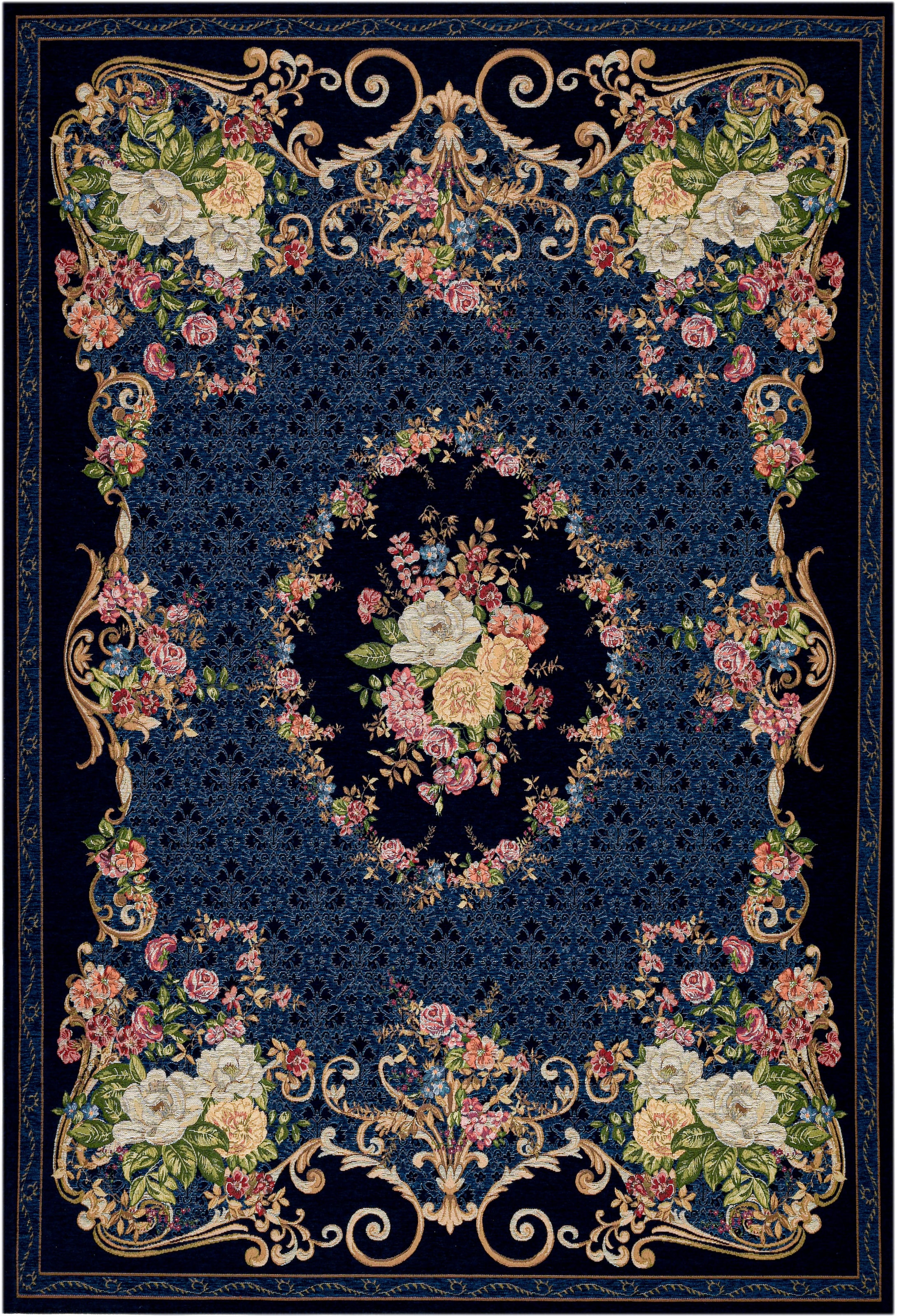 Image of THEKO "Flomi Floral" rechteckig 3 mm Höhe gewebt, Blumen Design, ideal im Wohnzimmer & Schlafzimmer