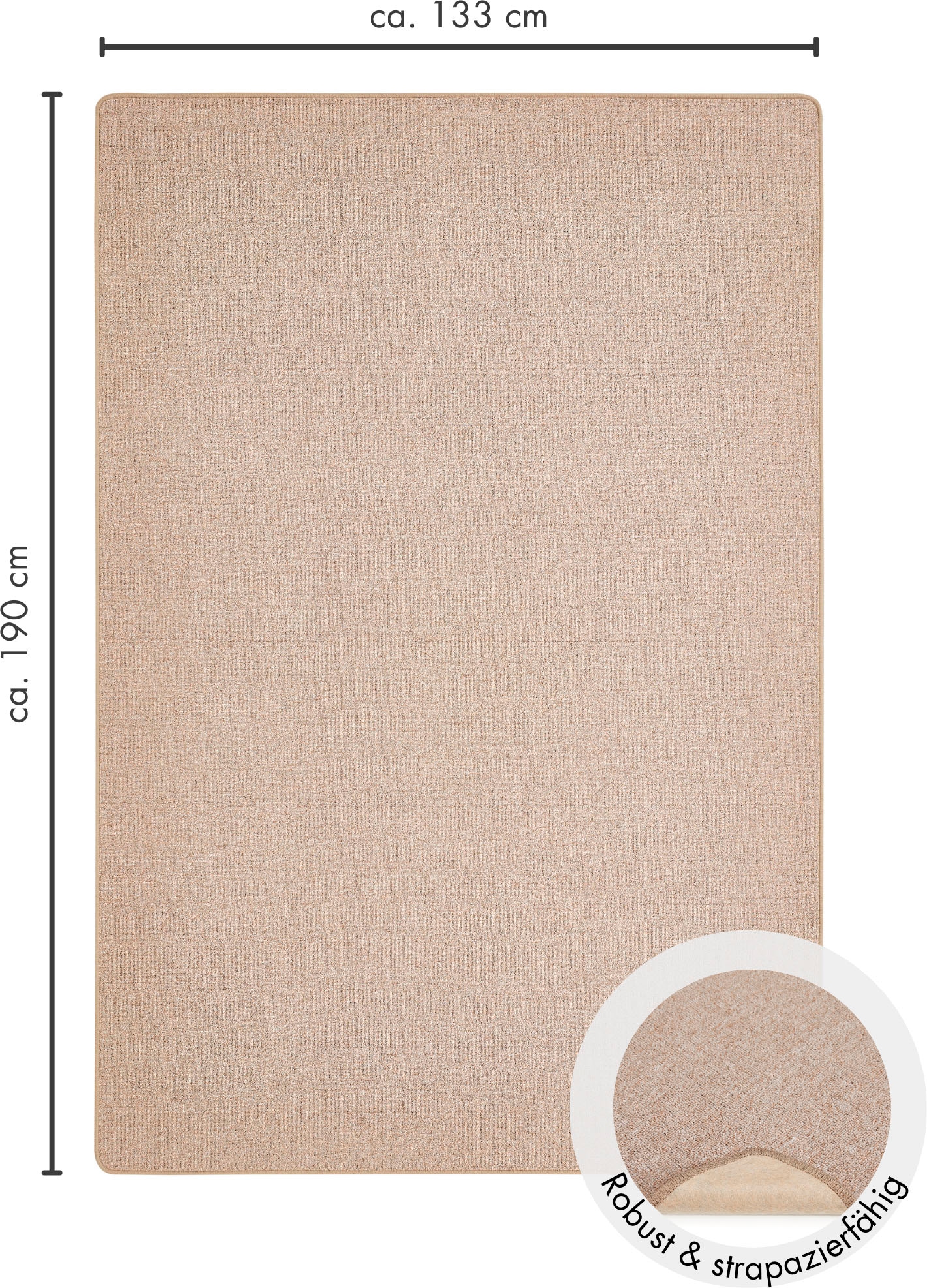 Andiamo Teppich »Luton, Made in Germany«, rechteckig, 5 mm Höhe, melierte Optik, auch als Läufer, Wohnzimmer & Schlafzimmer