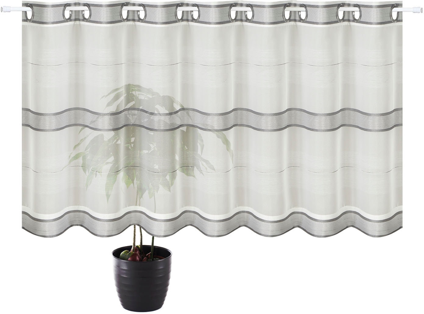 Gerster Rideau à vitres »Ubbe« Œillet 1 cuis tlg. HxB: 50x140, mit modernem Streifen Design