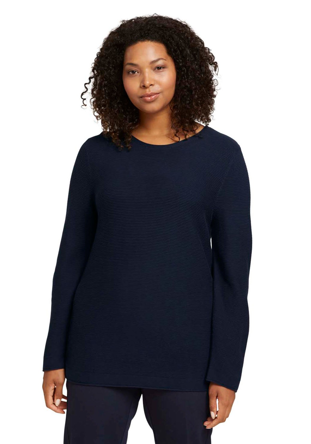 Image of TOM TAILOR PLUS Rundhalspullover, mit kurzen Seitenschlitzen bei Ackermann Versand Schweiz