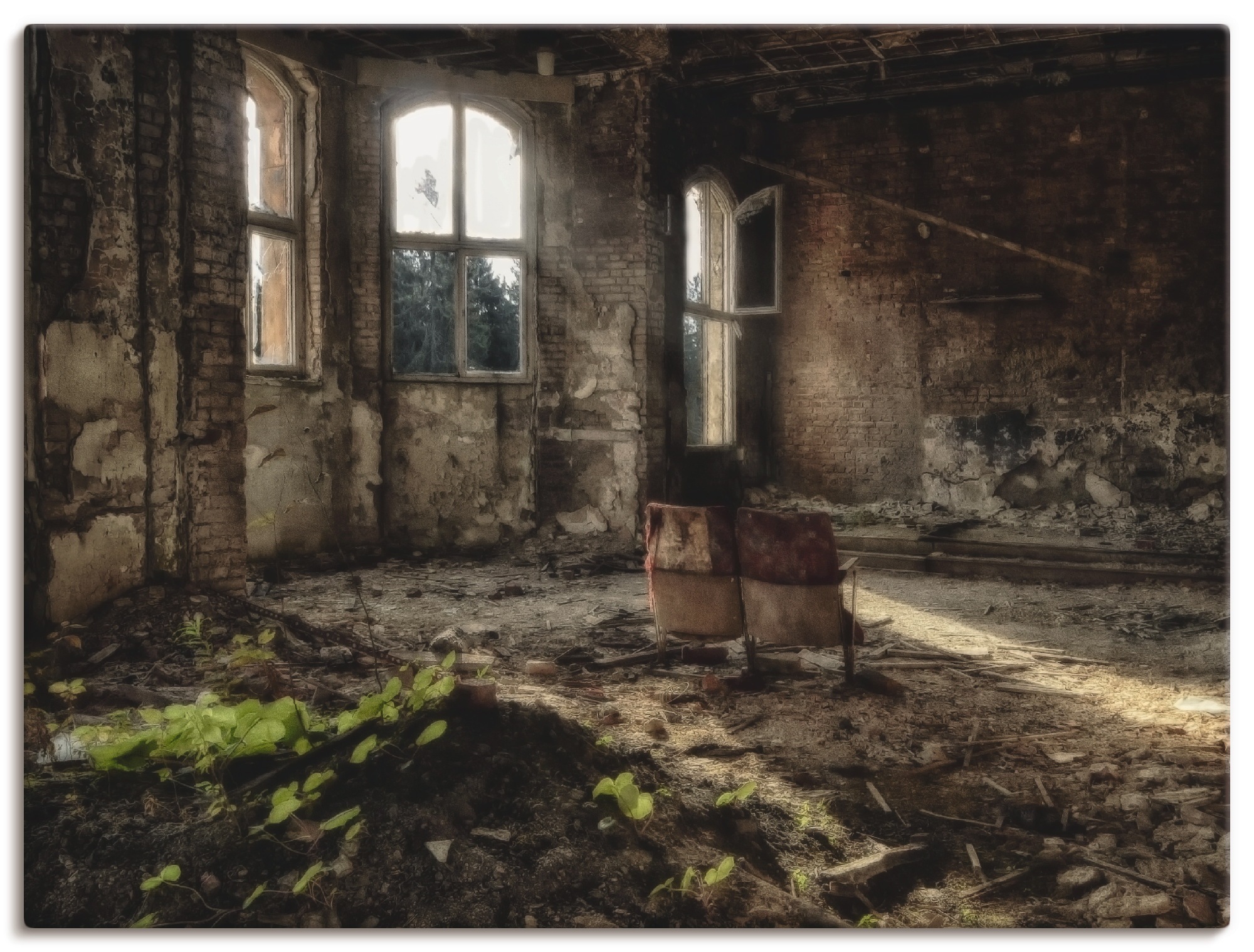 Image of Artland Wandbild »Lost Place - für immer«, Gegenstandslos, (1 St.), in vielen Grössen & Produktarten -Leinwandbild, Poster, Wandaufkleber / Wandtattoo auch für Badezimmer geeignet bei Ackermann Versand Schweiz