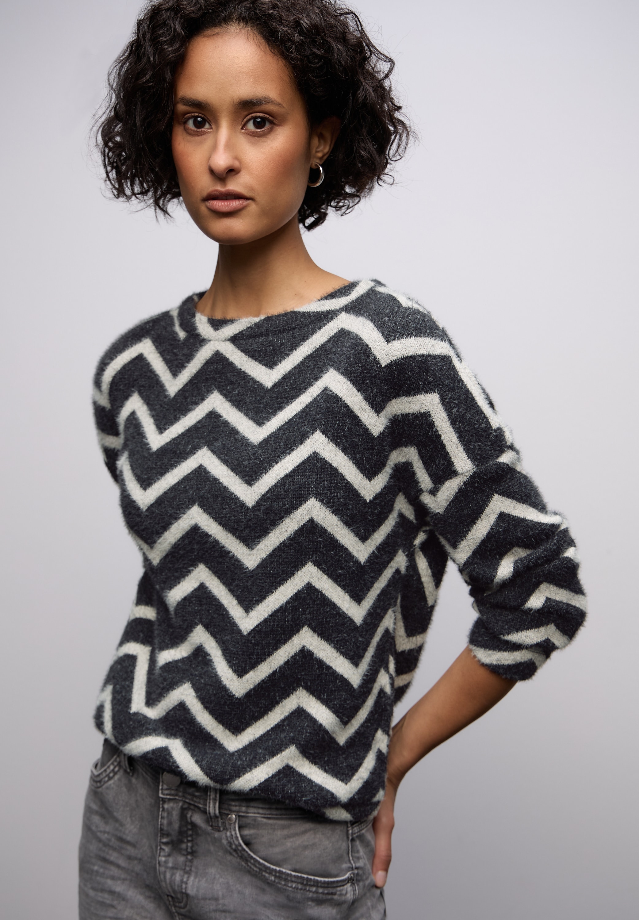 STREET ONE Rundhalspullover mit Muster