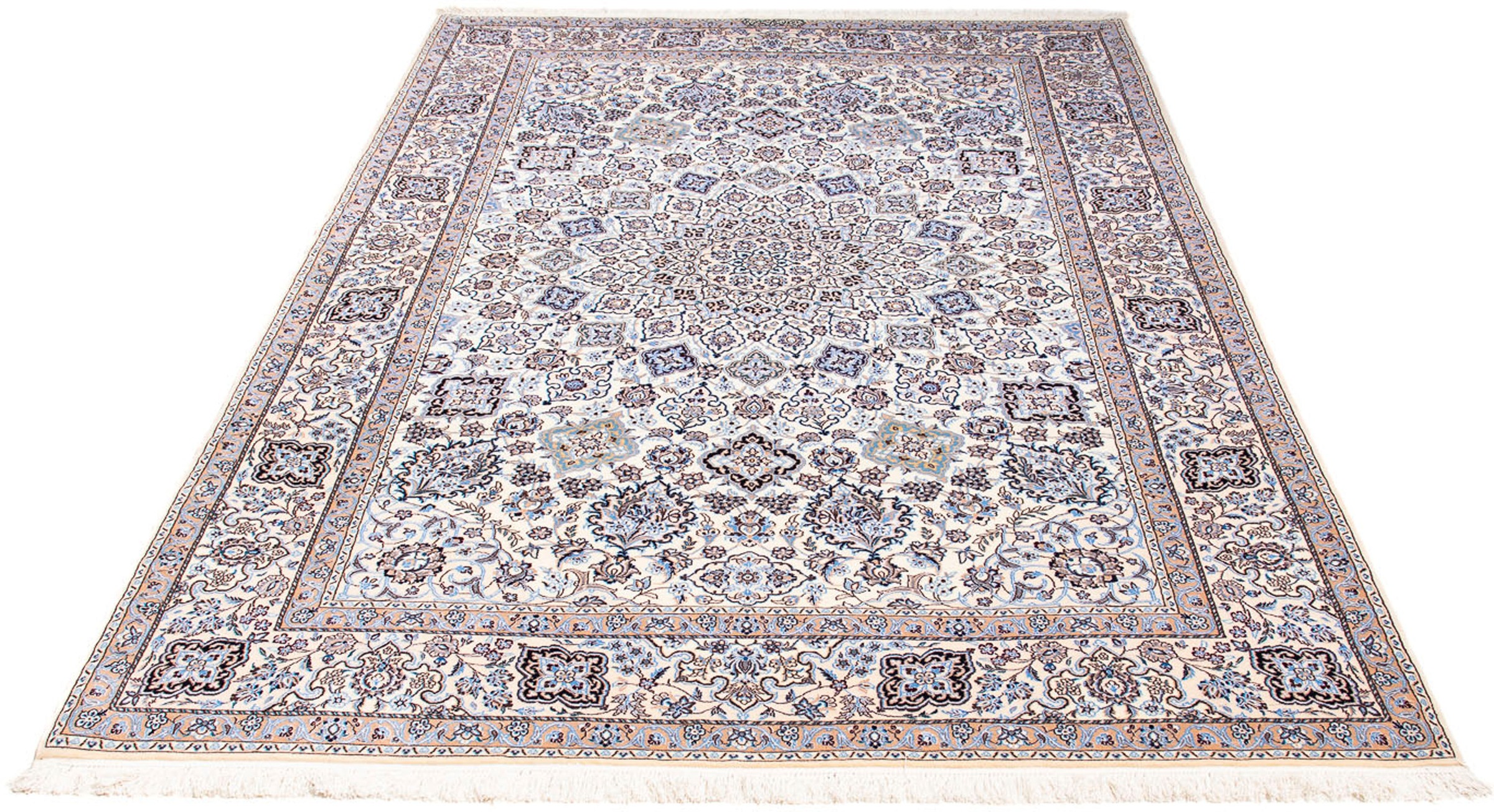 Image of morgenland Orientteppich »Perser - Nain - Premium - 224 x 144 cm - beige«, rechteckig, 6 mm Höhe, Wohnzimmer, Handgeknüpft, Einzelstück mit Zertifikat bei Ackermann Versand Schweiz