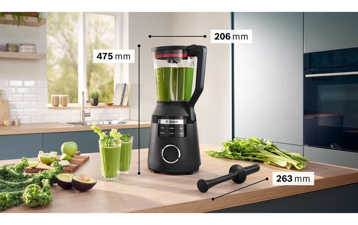 BOSCH Standmixer »VitaPower Serie 6  MMBD665B1, Hochleistungsmixer, 45.000 rpm, schwarz« 1800 W 2l, 6 Automatikprogramme inkl heisse Suppe, Stopfer, Sicherheitsdeckel