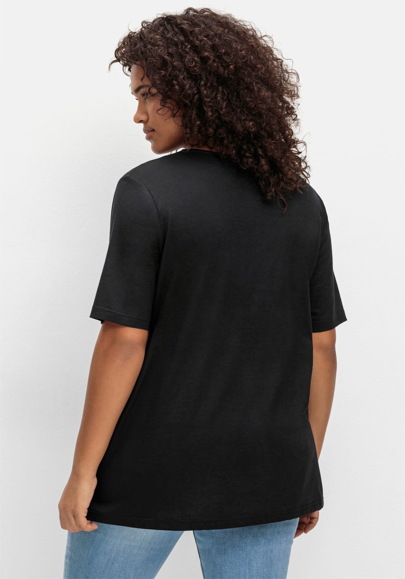 Sheego Kurzarmshirt »T-Shirt«, (1 tlg.)