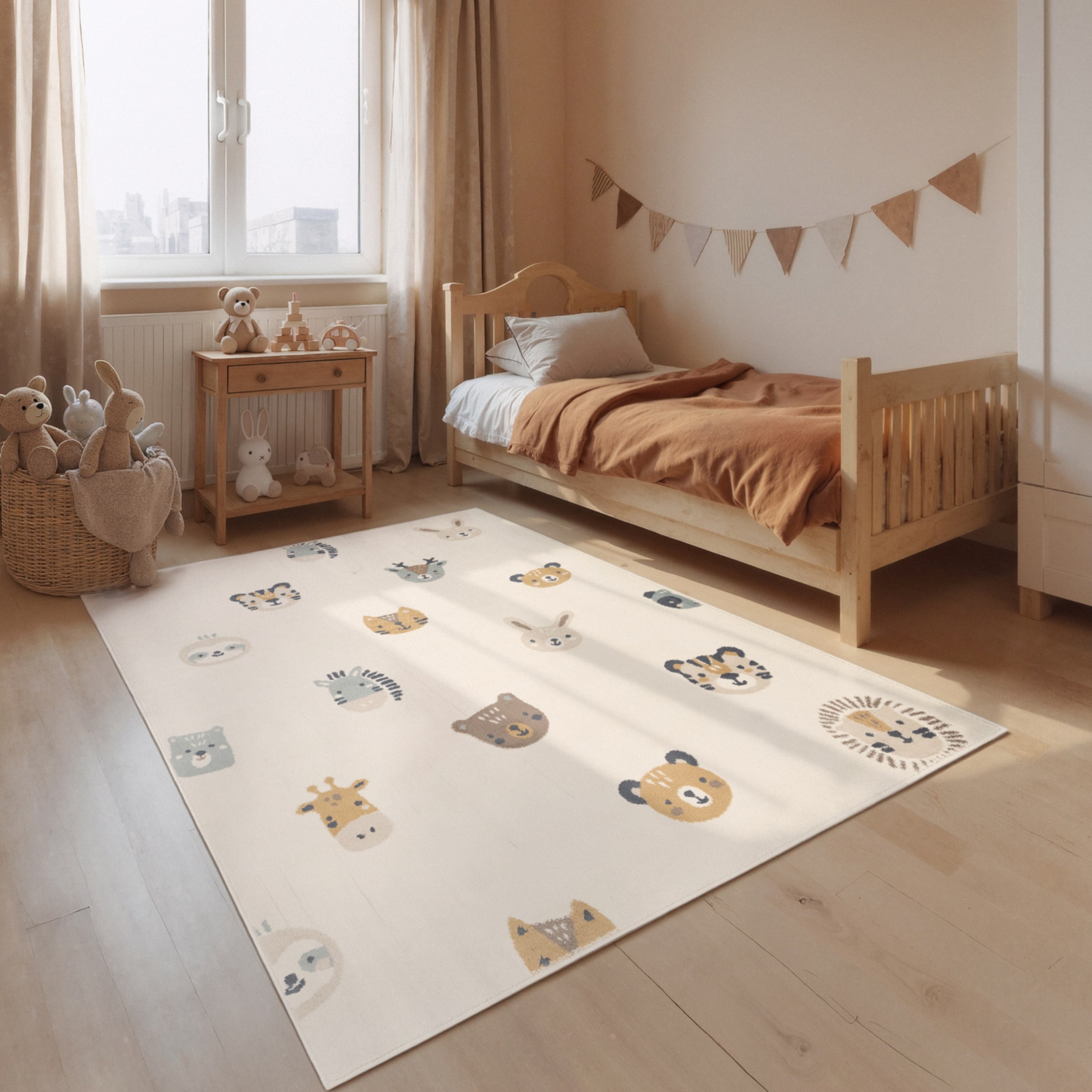 Image of HANSE Home Kinderteppich "Tiny Zoo" rechteckig 10 mm Höhe Pflegeleicht, Weich, Kinderzimmer, Spielteppich, Spielunterlage