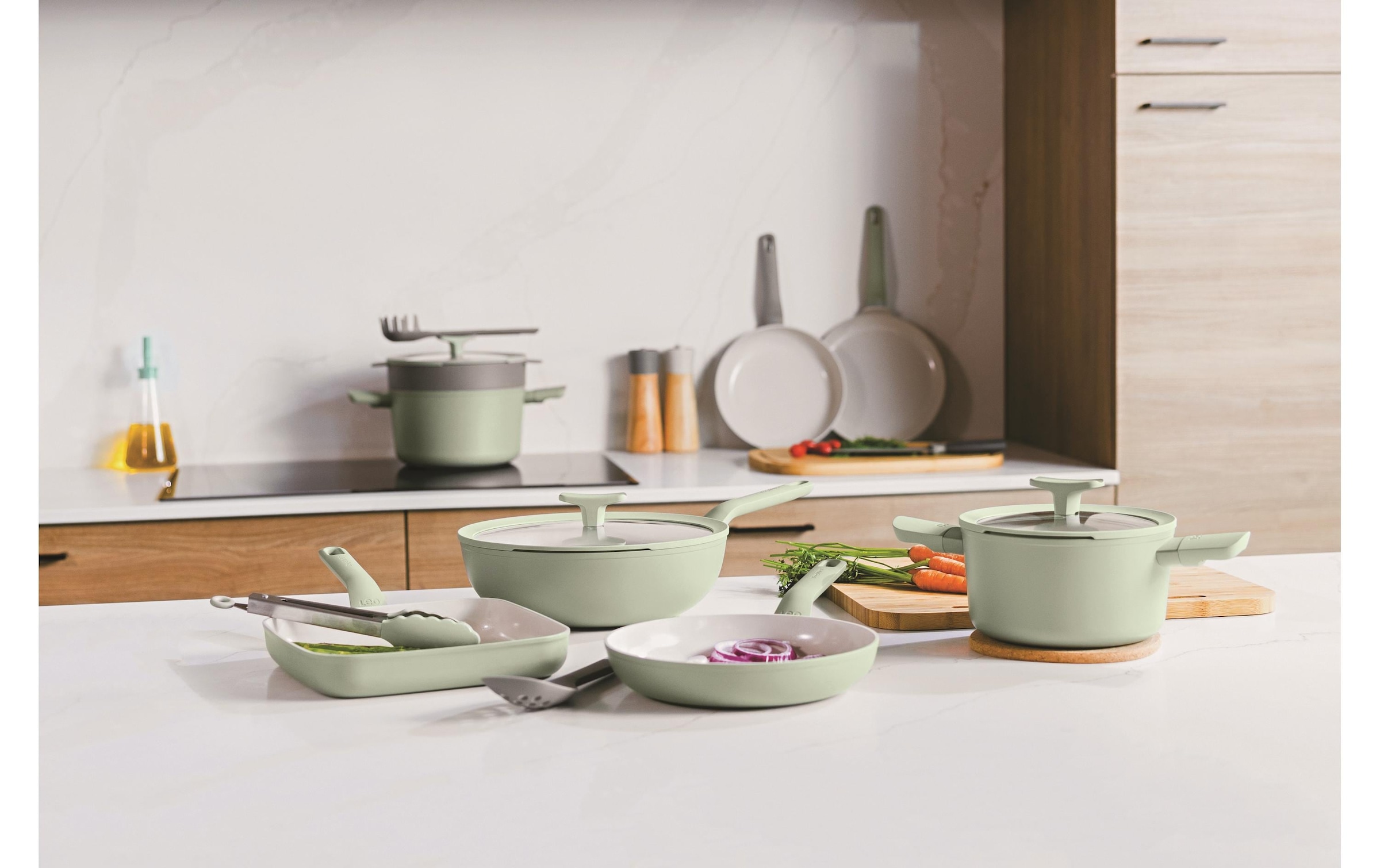 BergHOFF Wok »Leo Balance Sage 28 cm mit Deckel«