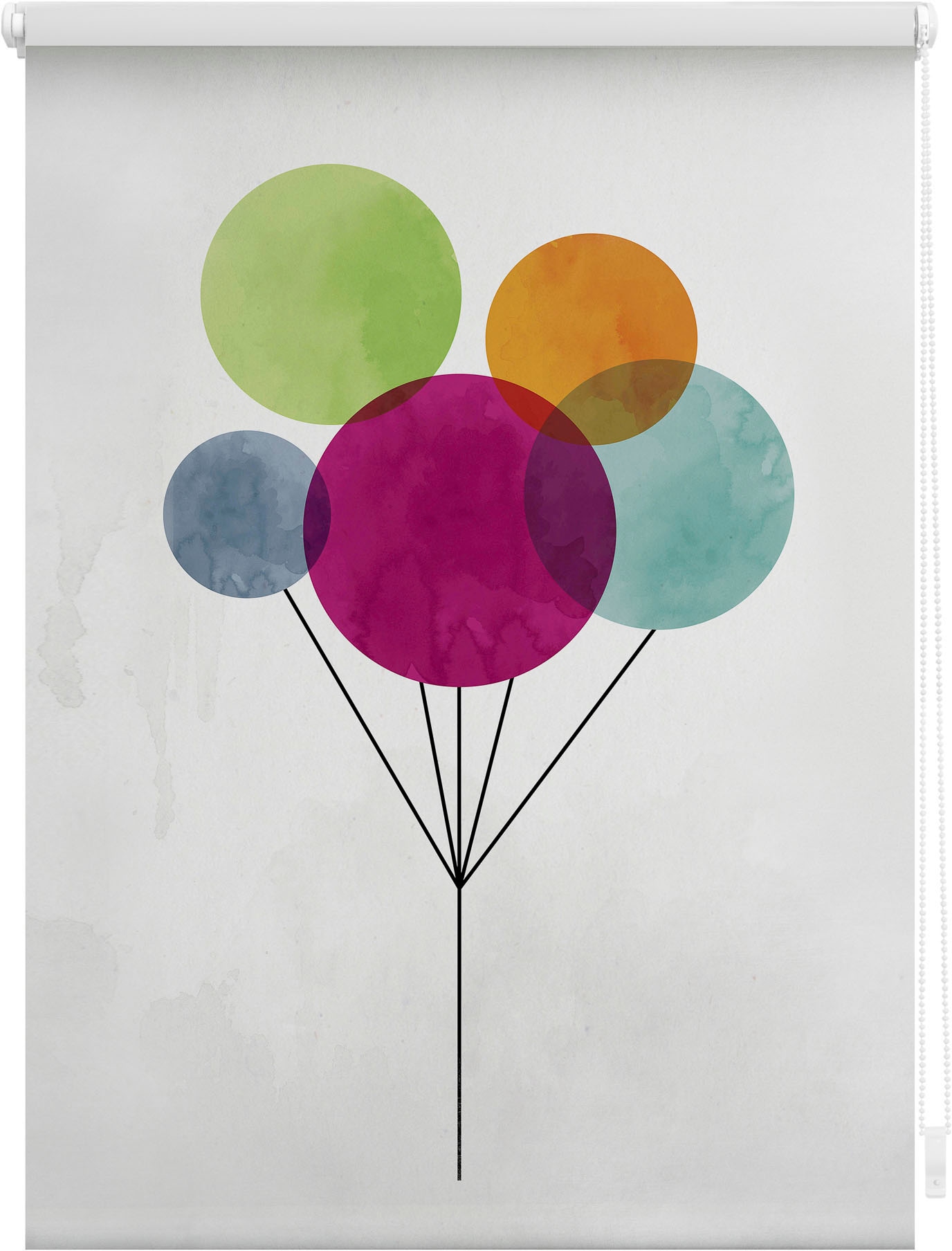 Image of LICHTBLICK ORIGINAL Seitenzugrollo "Rollo Klemmfix, ohne Bohren, Verdunkelung, Ballon - Bunt" verdunkelnd Verdunkelung energiesparend freihängend