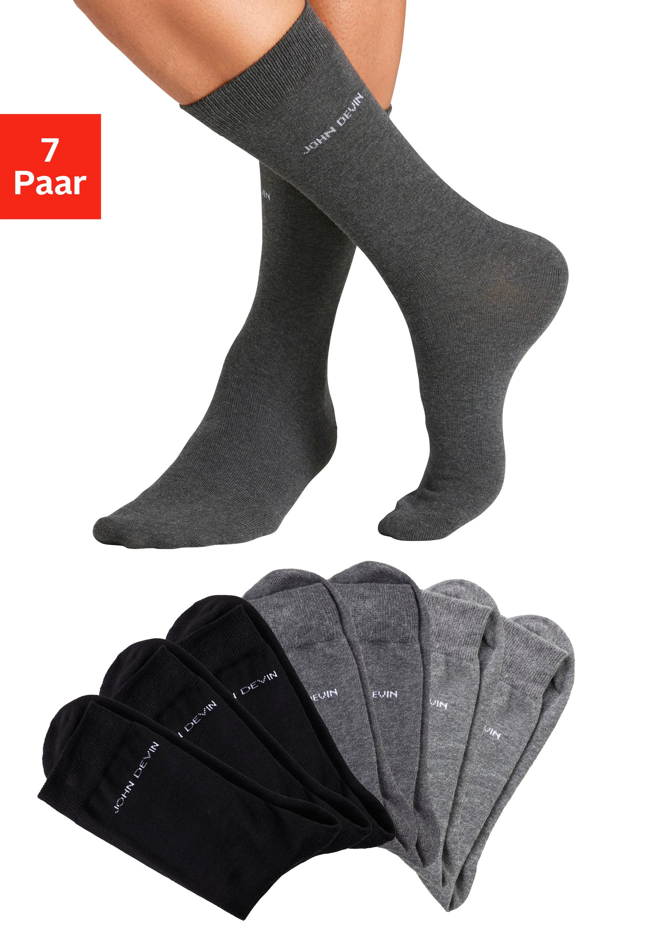 Image of John Devin Basicsocken Packung, 7 Paar tlg. für jeden Tag
