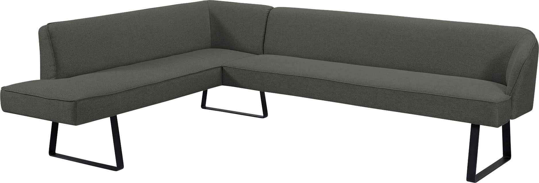exxpo - sofa fashion Eckbank »Americano«, mit Keder und Metallfüssen, Bezug in verschiedenen Qualitäten