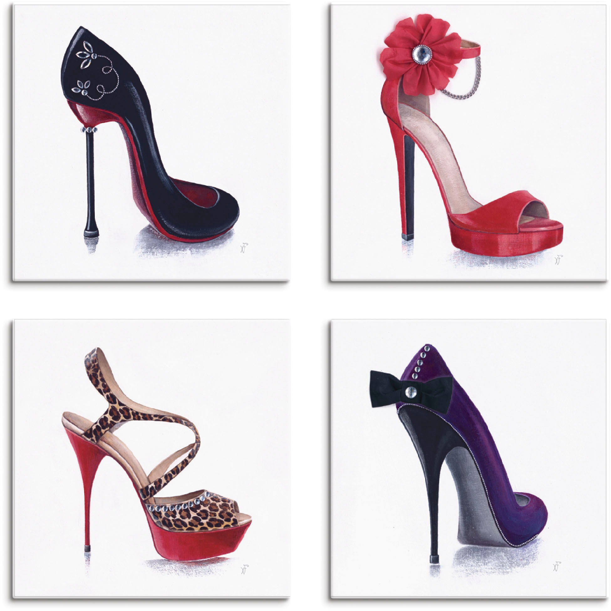 Image of Artland Leinwandbild »Damenschuhe«, Mode, (4 St.) bei Ackermann Versand Schweiz