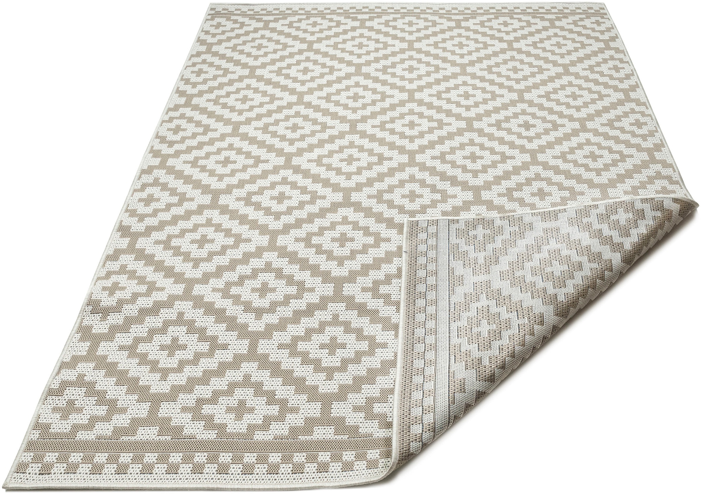 Image of Home affaire Teppich »Ramona«, rechteckig, 6 mm Höhe, In-und Outdoor geeignet, Sisal-Optik, Wendeteppich, Wetterfest & UV-beständig, für Balkon, Terrasse und Wintergarten, besonders flach, auch für Küche, Esszimmer und Wohnzimmer geeignet bei Ackermann Ve