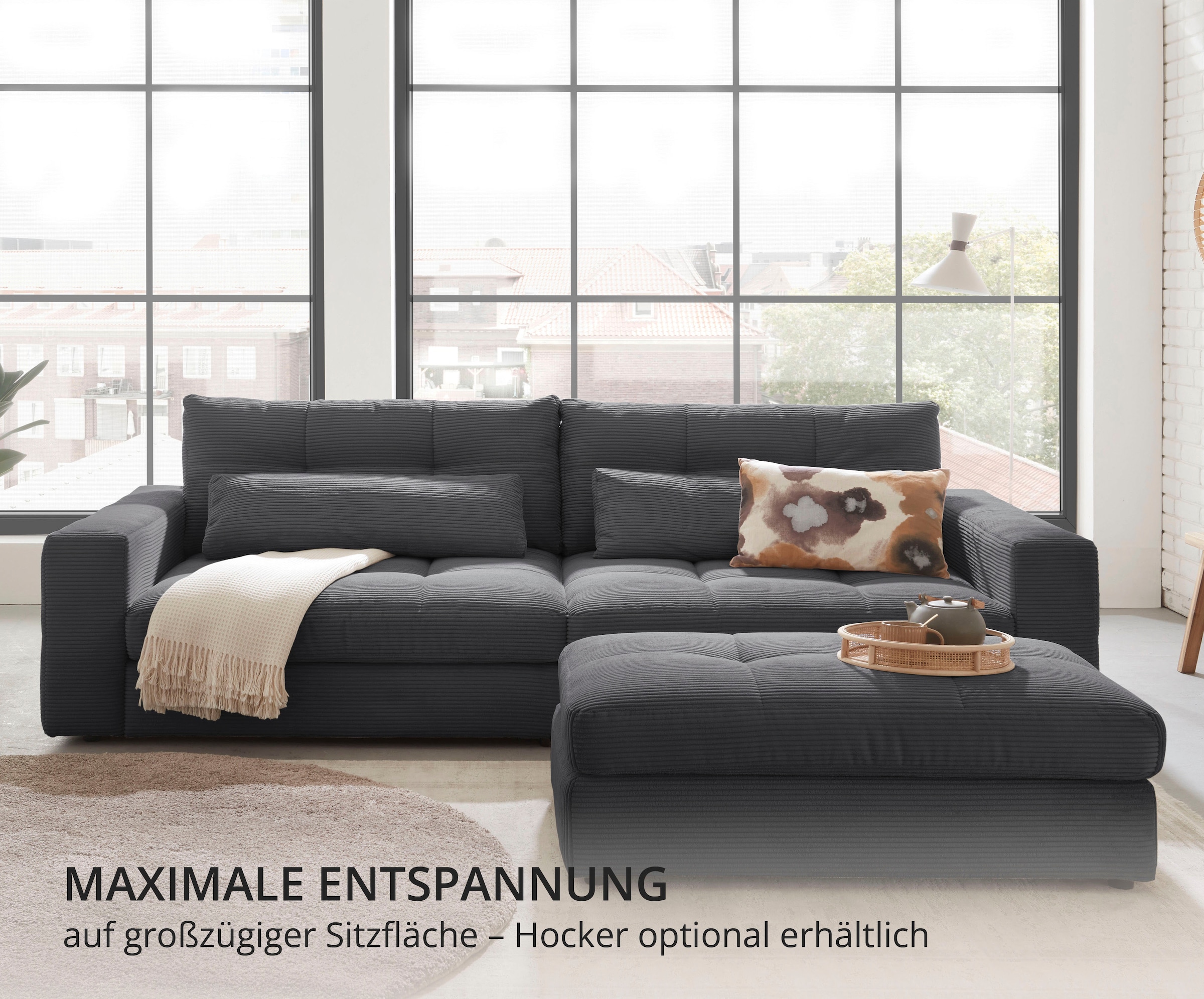 ED EXCITING DESIGN 3-places »Jasper Mega-Sofa, bequem, viel Platz, Breite 265cm, Tiefe 122cm«