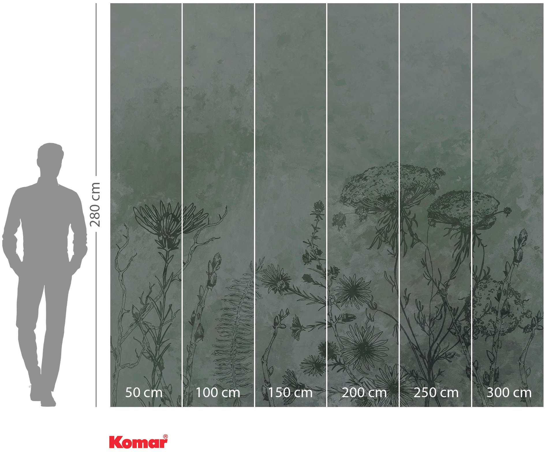 Komar Vliestapete »Digitaldruck Vlies -  Whiff - Grösse 300 x 280 cm« bedruckt glatt Wohnzimmer, Schlafzimmer