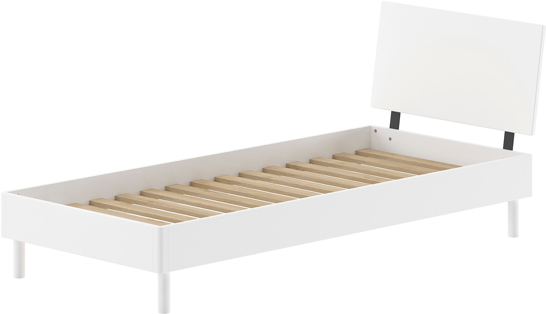 Vipack Einzelbett »Forrest, mit oder ohne Polsterkopfteil, in modernem Design« Liegefläche 90x200 cm inkl. Massivholz Rolllattenrost,  wahlweise in Buche oder Eiche massiv, Lieferung ohne Matratze