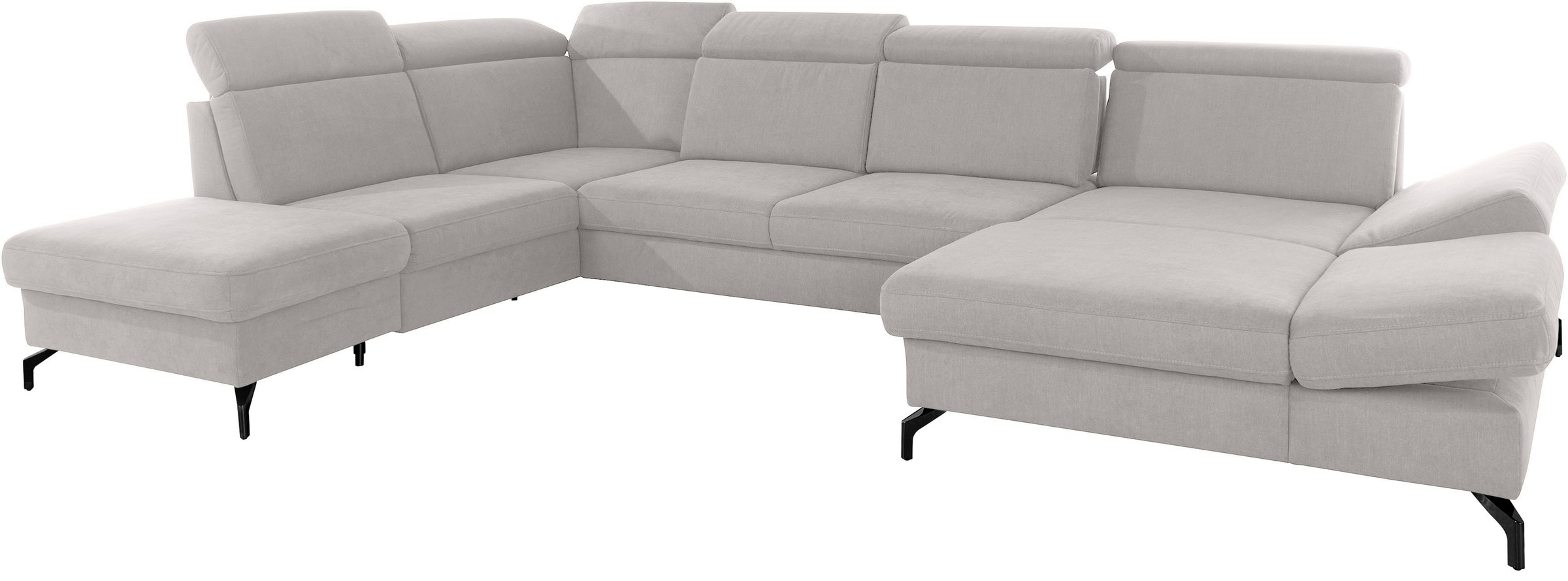 sit&more Wohnlandschaft »Brisbane U-Form«, Fusshöhe 12 cm, inklusive Sitztiefen-, Armteil- und Kopfteilverstellung