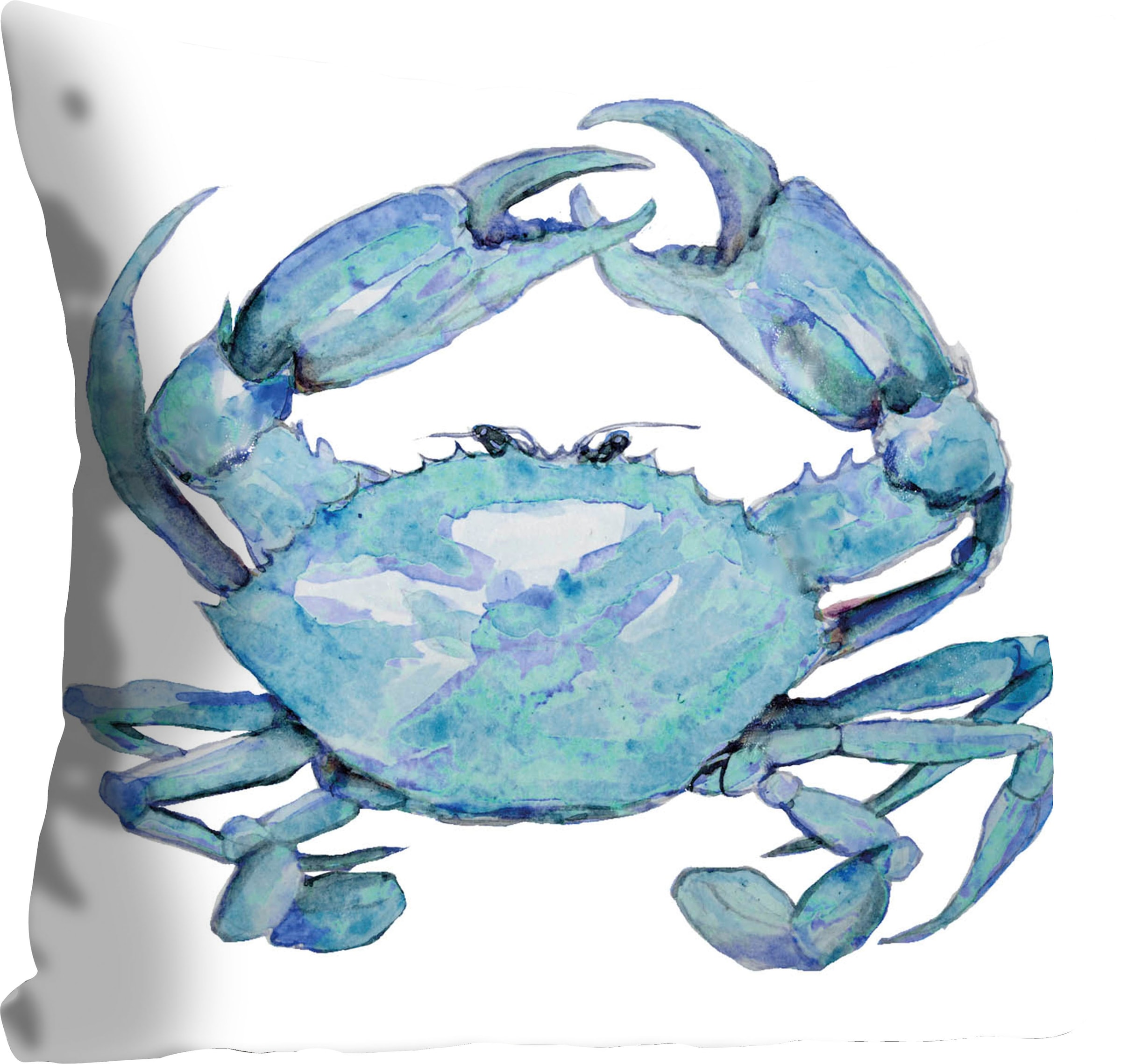 queence Dekokissen »Eileen«, Kissenhülle,Krabbe,Blau,Weiss,Meeresmuster,Strand,Maritim,Sommer