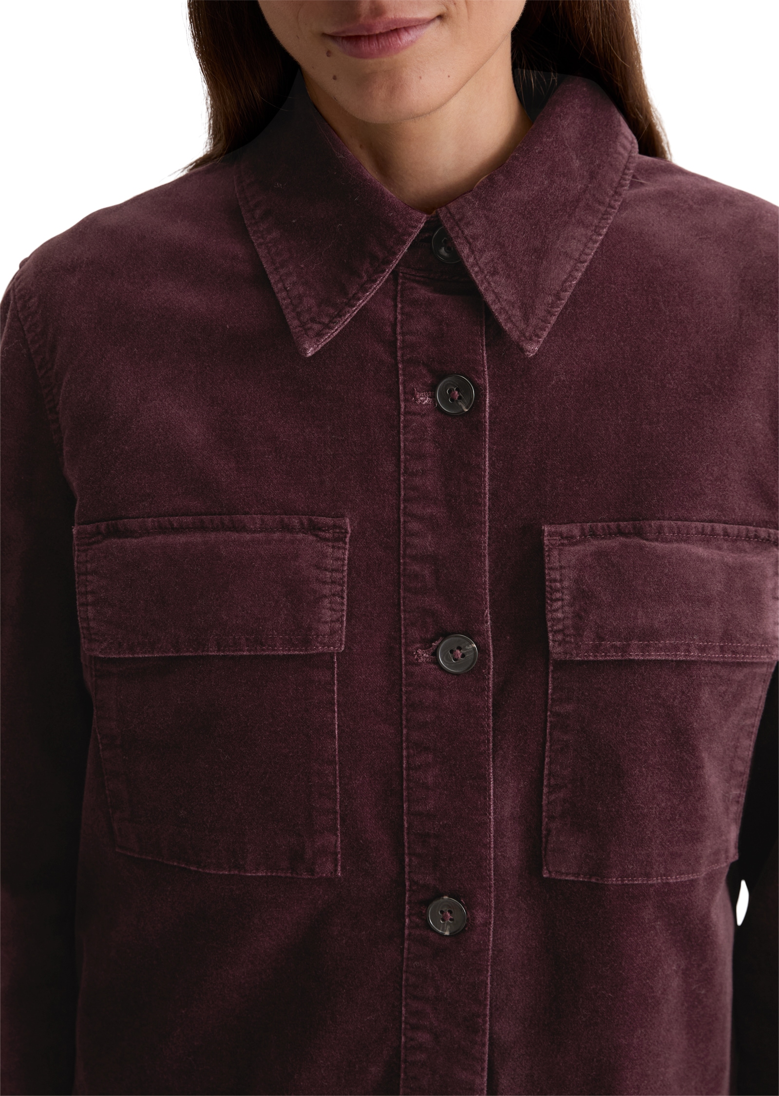 Marc O'Polo Veste courte aus Samt, , regular fit, aus Organic-Cotton-Viskose-Stretch