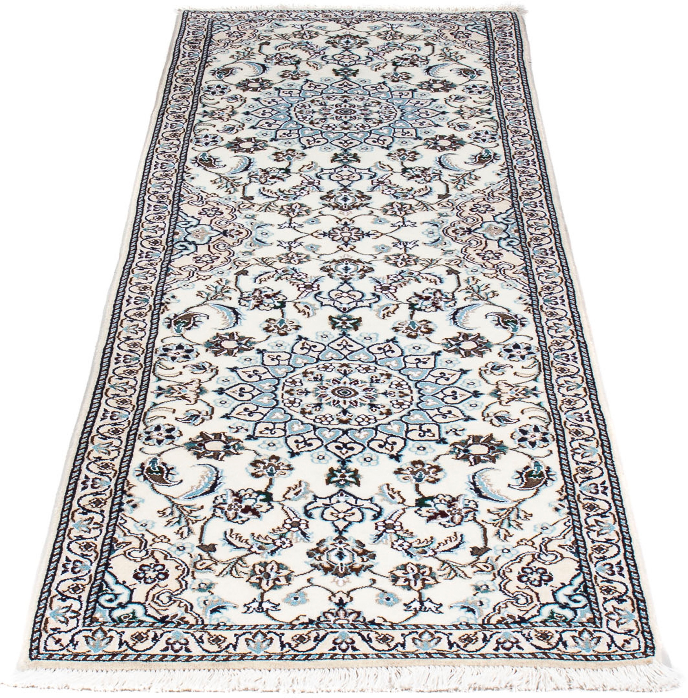 Image of morgenland Orientteppich »Perser - Nain - Royal - 196 x 63 cm - beige«, rechteckig, 10 mm Höhe, Wohnzimmer, Handgeknüpft, Einzelstück mit Zertifikat bei Ackermann Versand Schweiz