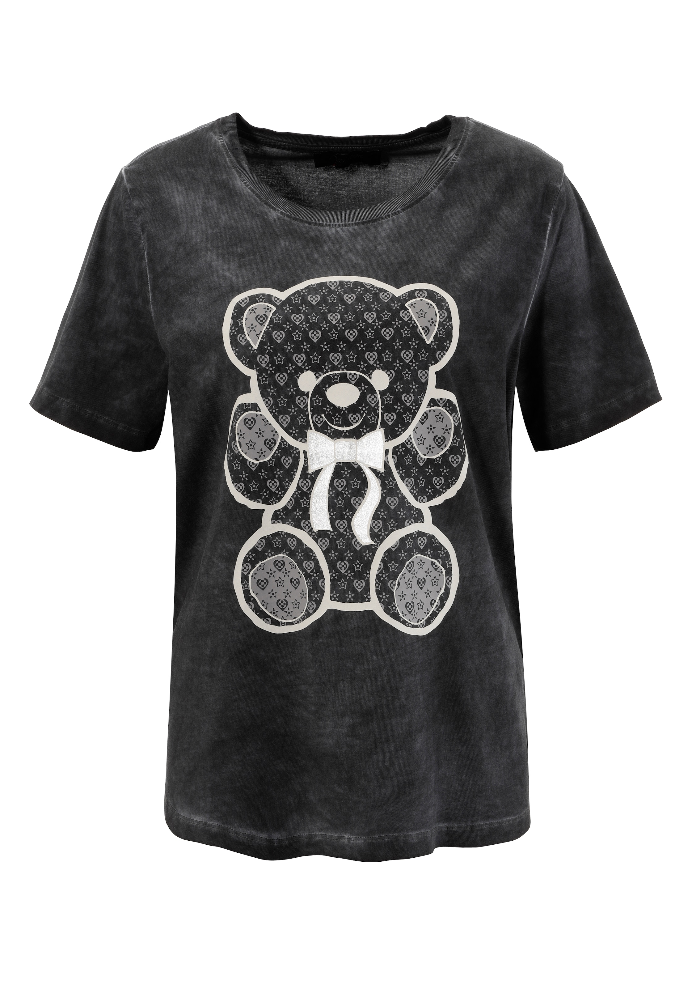 Aniston CASUAL T-Shirt, mit Folienprint verzierter Bärchen-Frondruck - NEUE KOLLEKTION