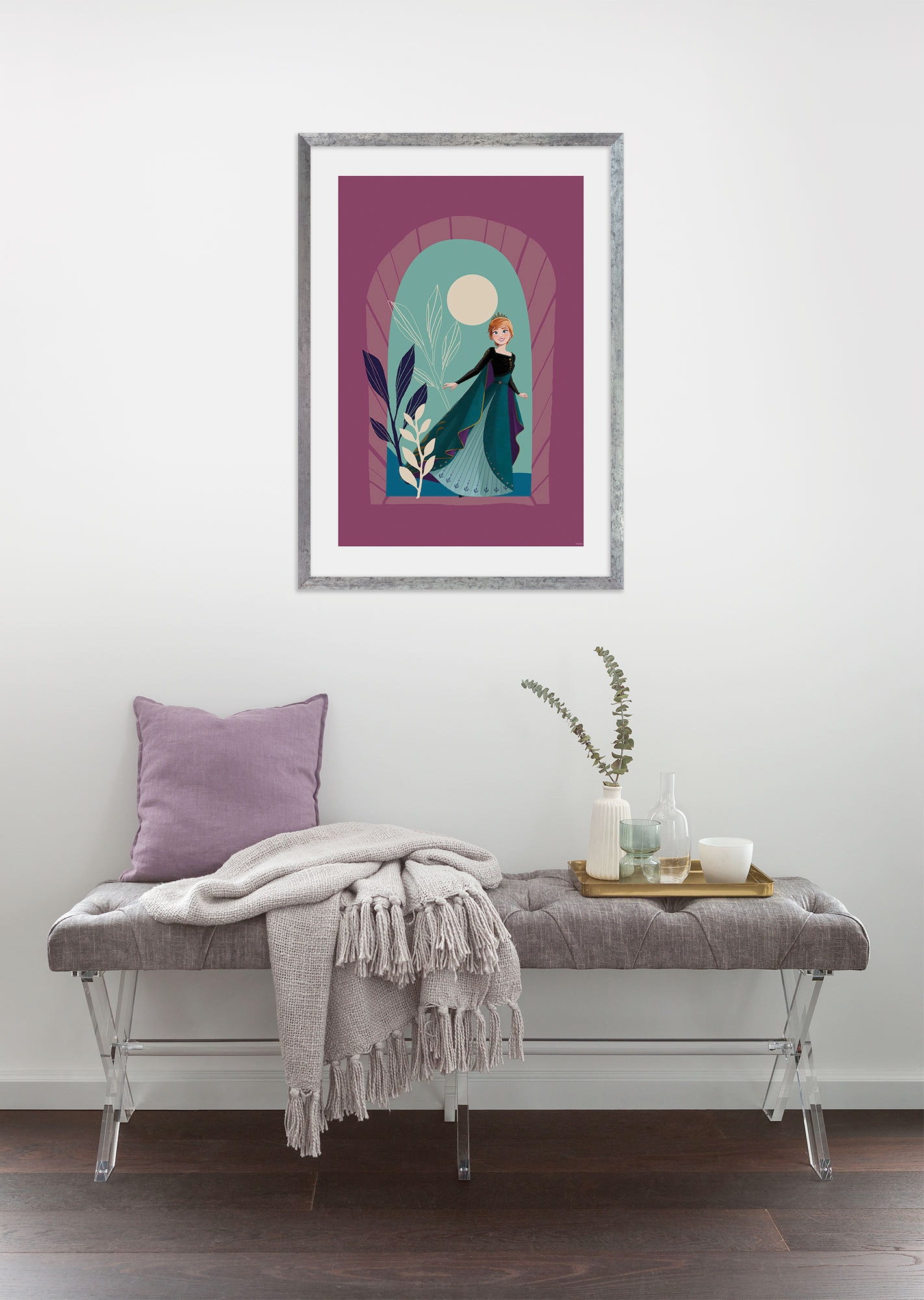 Image of Komar Wandbild "Frozen Midnight Sun" Disney Set, 1 Stk. tlg. 40 x 50 cm (Breite x Höhe) - Kinderzimmer, Dekoration