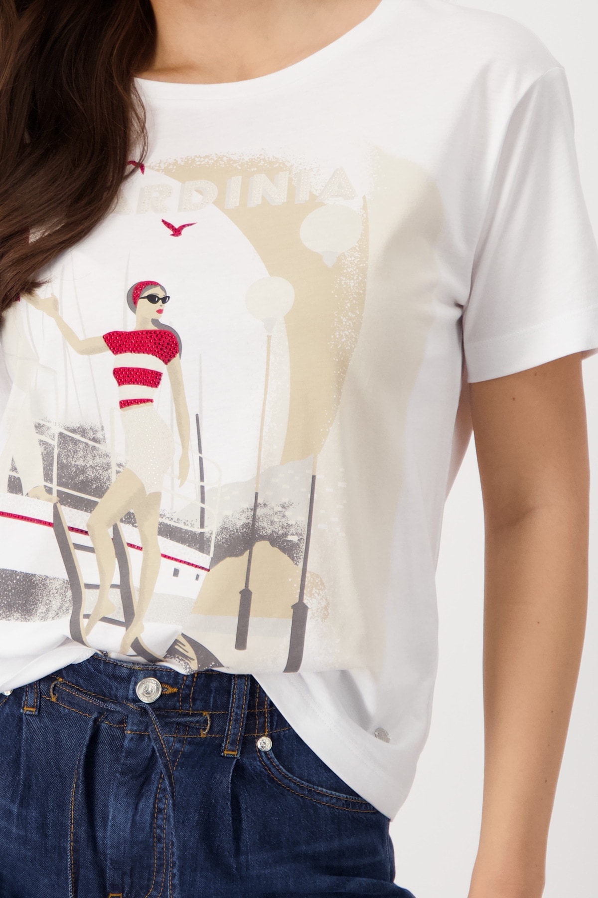 Monari Rundhalsshirt, mit Frontprint