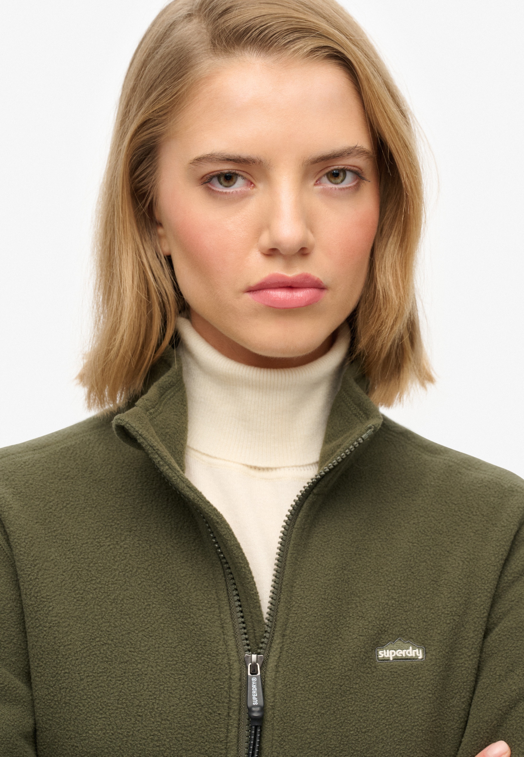 Superdry Fleecejacke »POLAR FLEECE FULL ZIP« ohne Kapuze