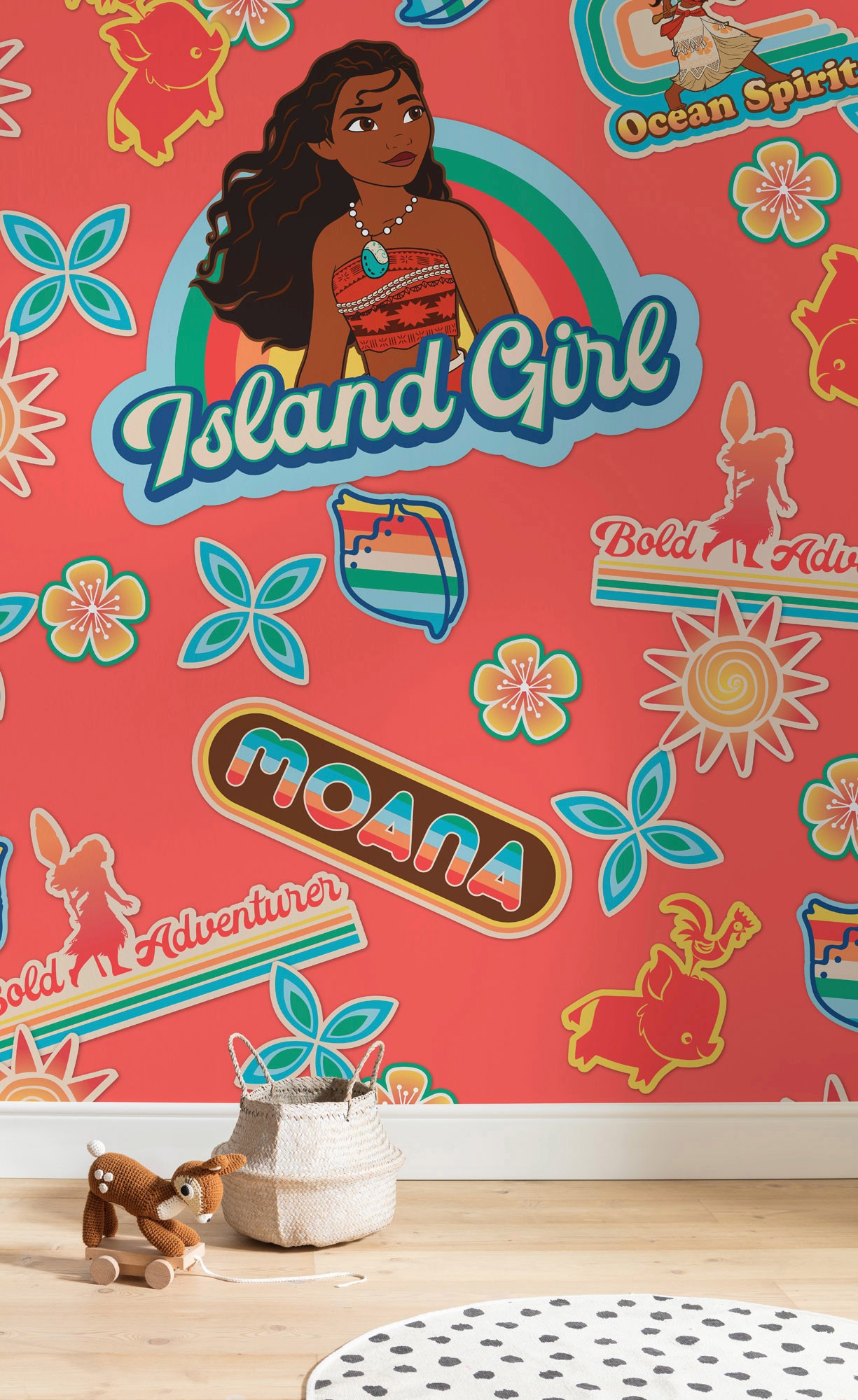 Komar Vliestapete »Digitaldruck Vlies - Moana Island Girl - Grösse 200 x 280 cm«, bedruckt, Kinderzimmer